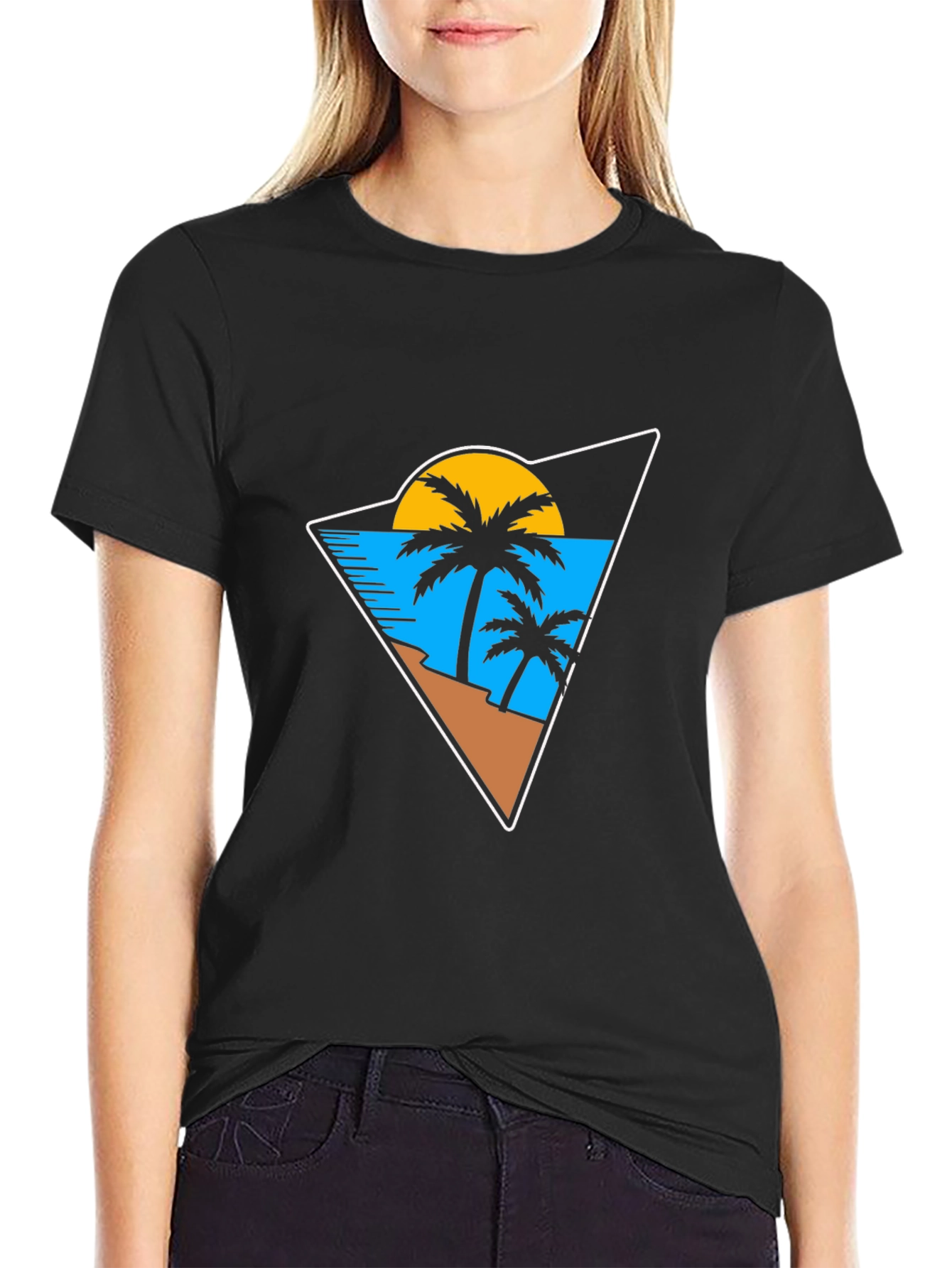 Tropical Beach Graphic T-Shirt