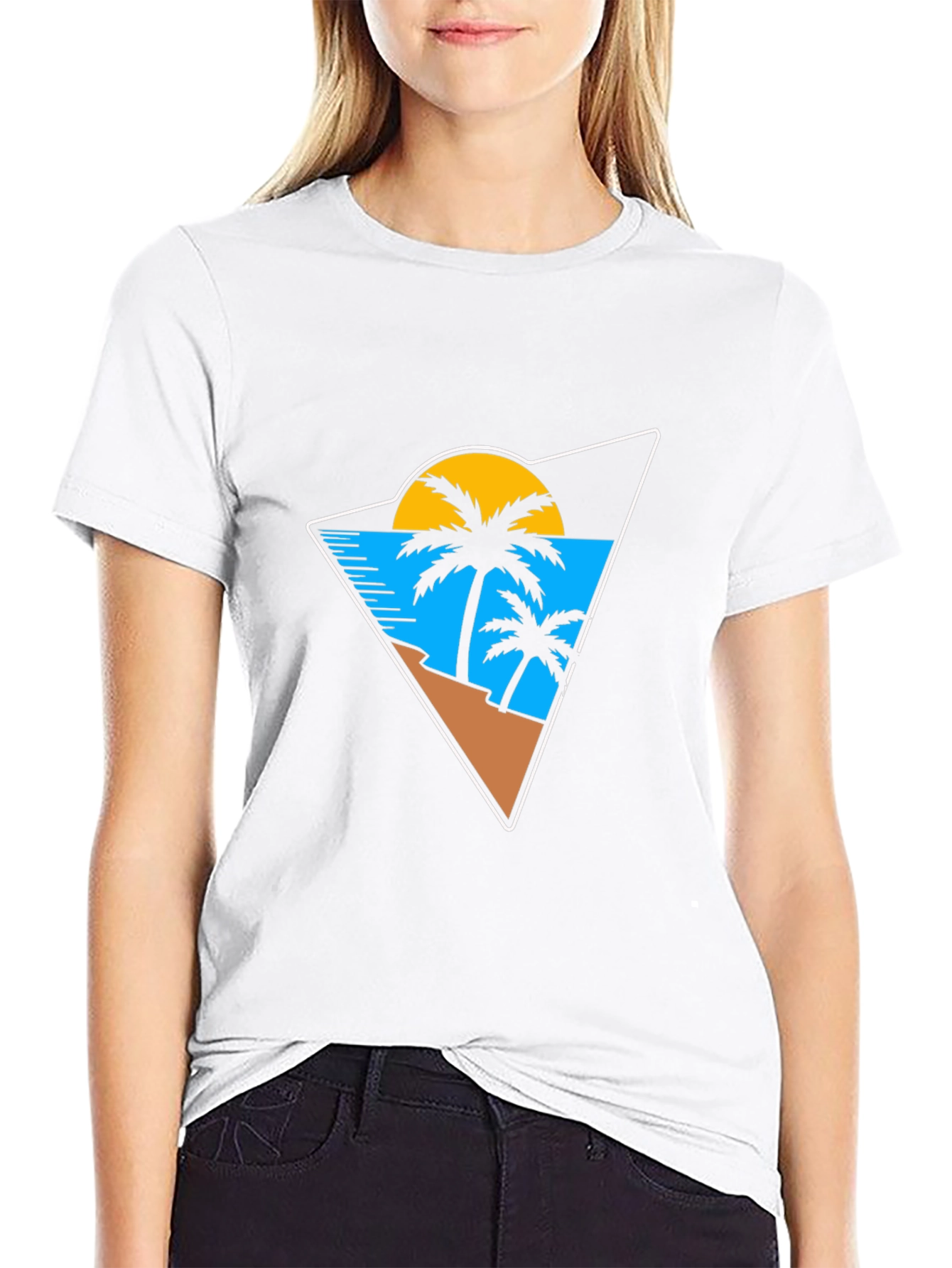 Tropical Beach Graphic T-Shirt