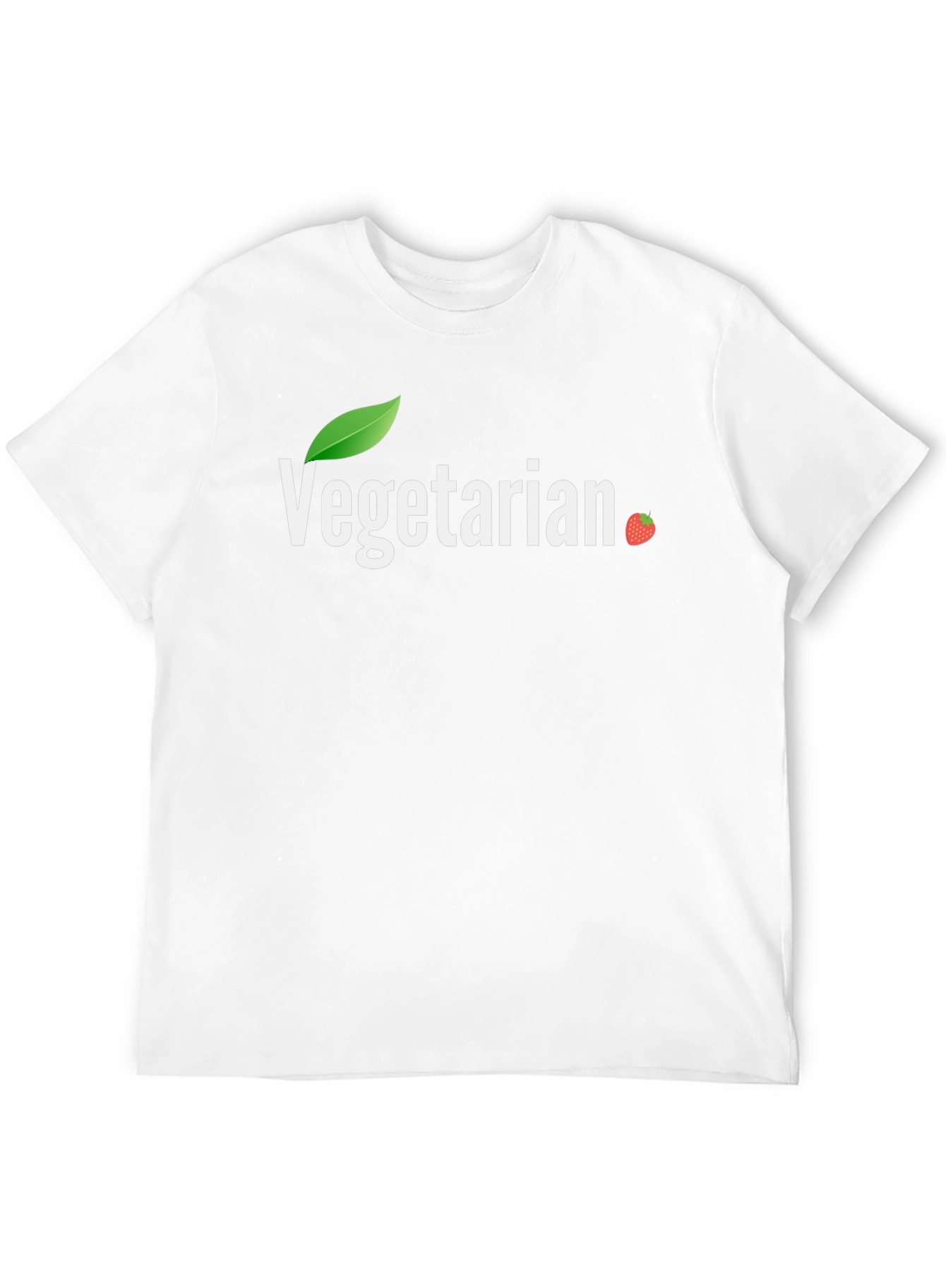 Vegetarian T-Shirt - Leaf & Strawberry Design