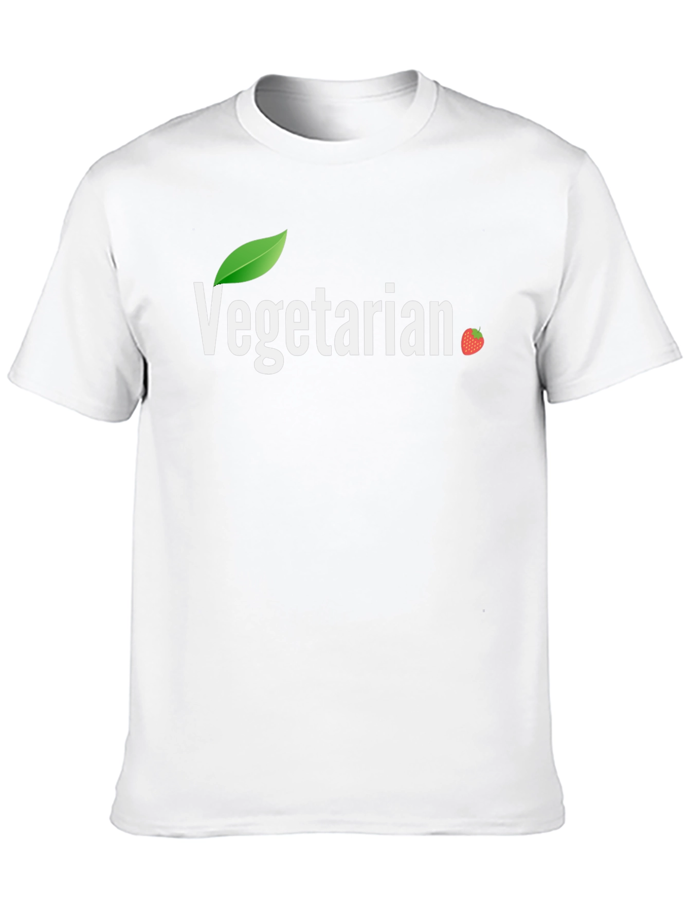 Vegetarian T-Shirt - Leaf & Strawberry Design