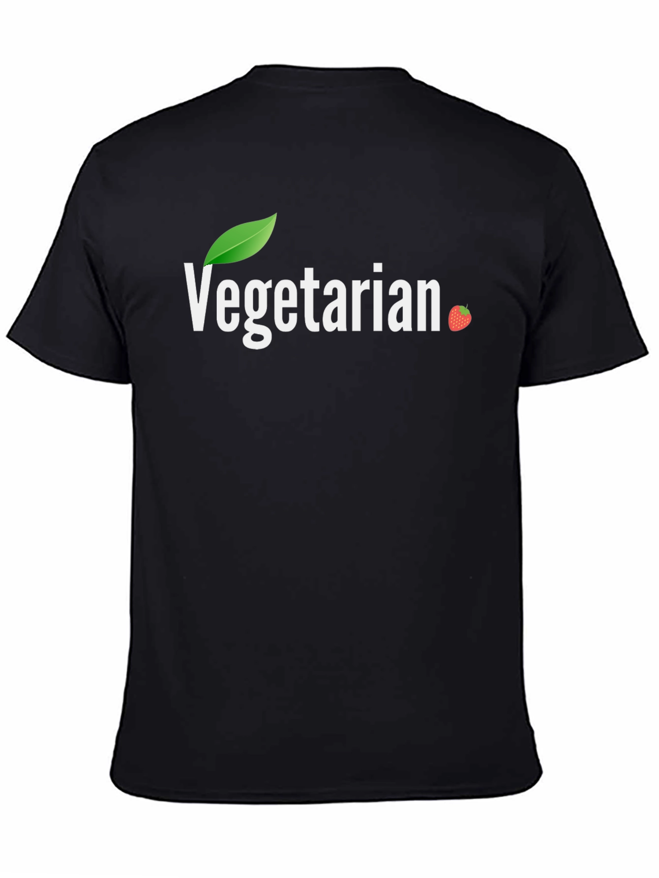 Vegetarian T-Shirt - Leaf & Strawberry Design