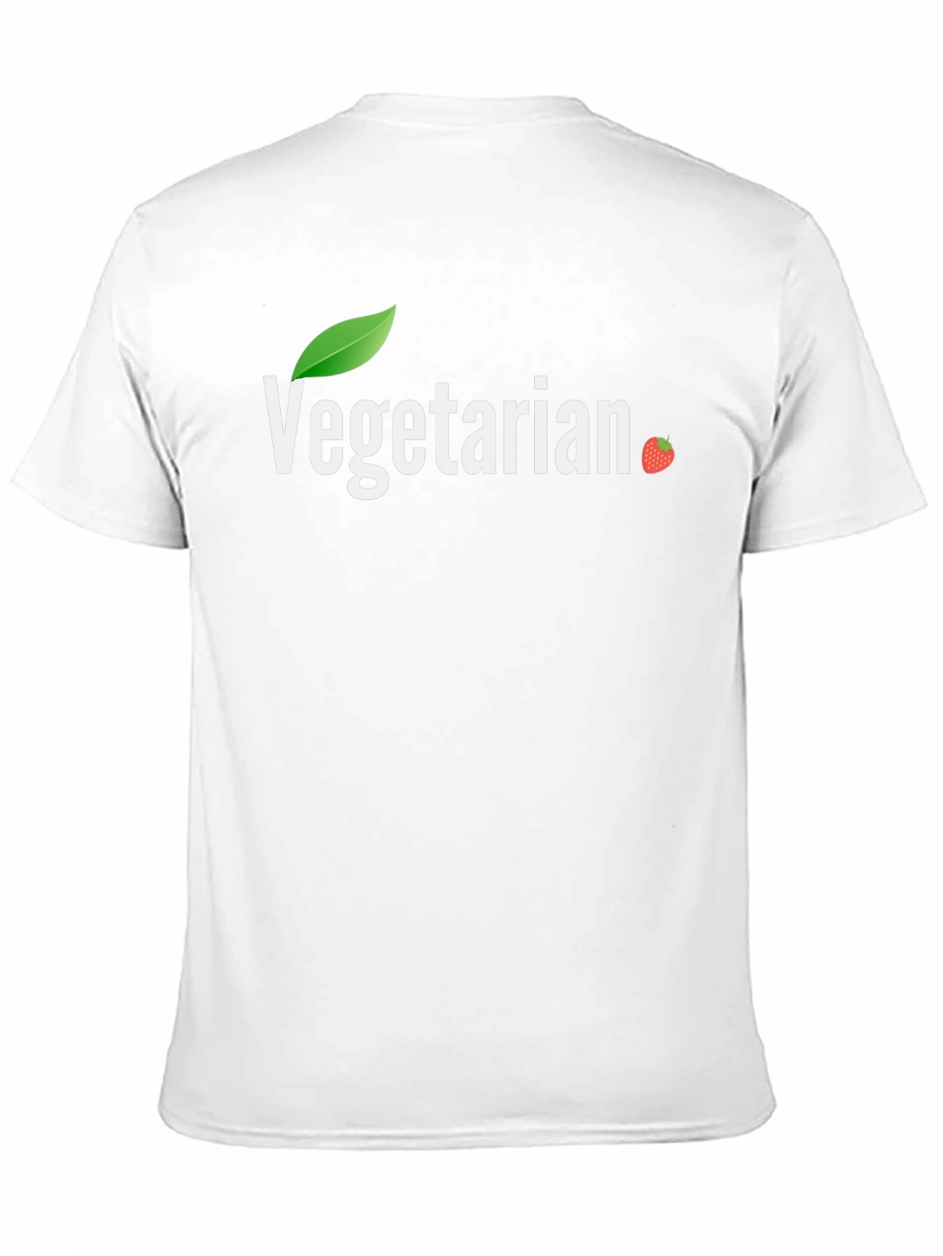 Vegetarian T-Shirt - Leaf & Strawberry Design
