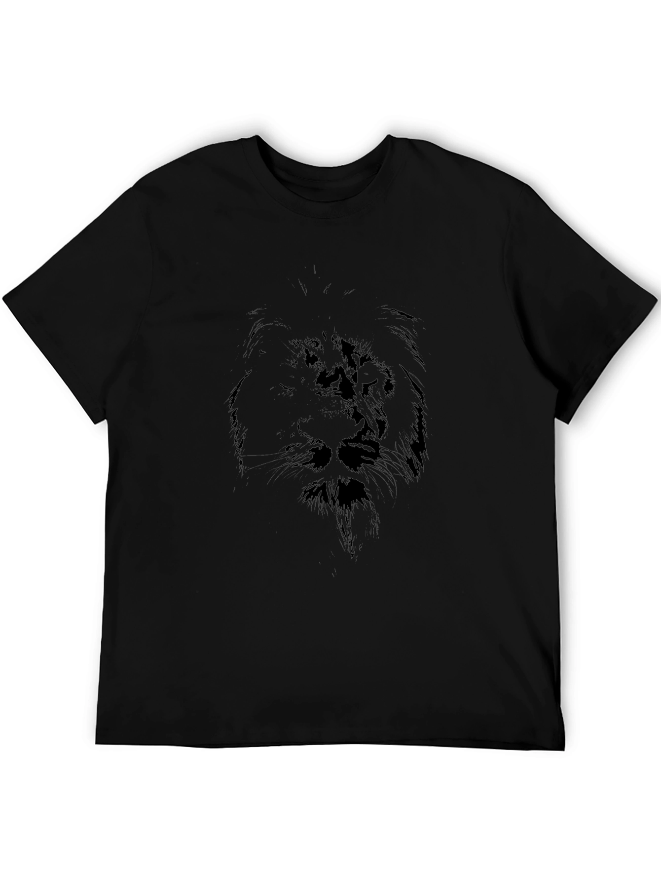 Lion Sketch Graphic Tee - Black
