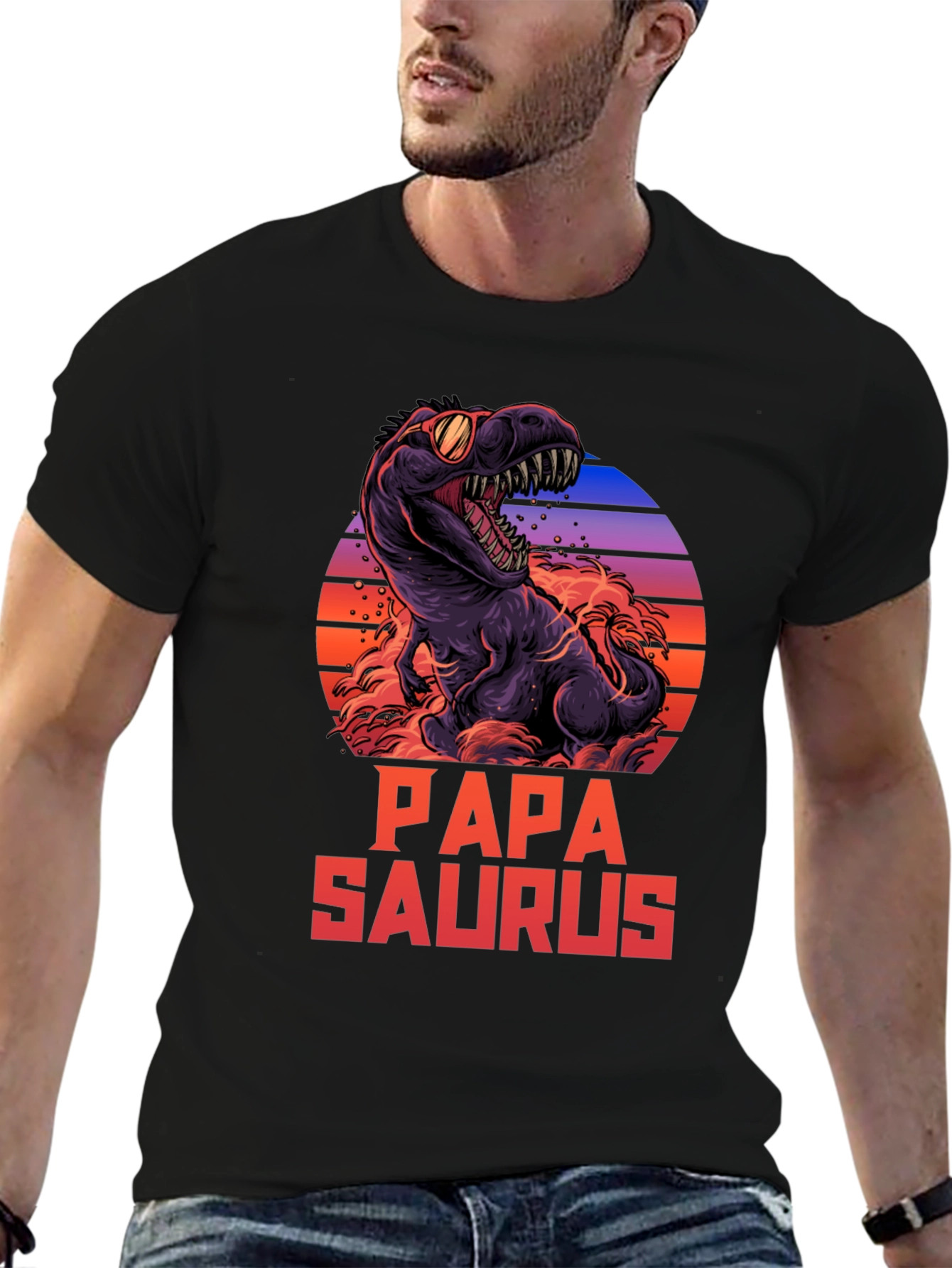 Papa Saurus T-Shirt Dinosaur Dad Tee