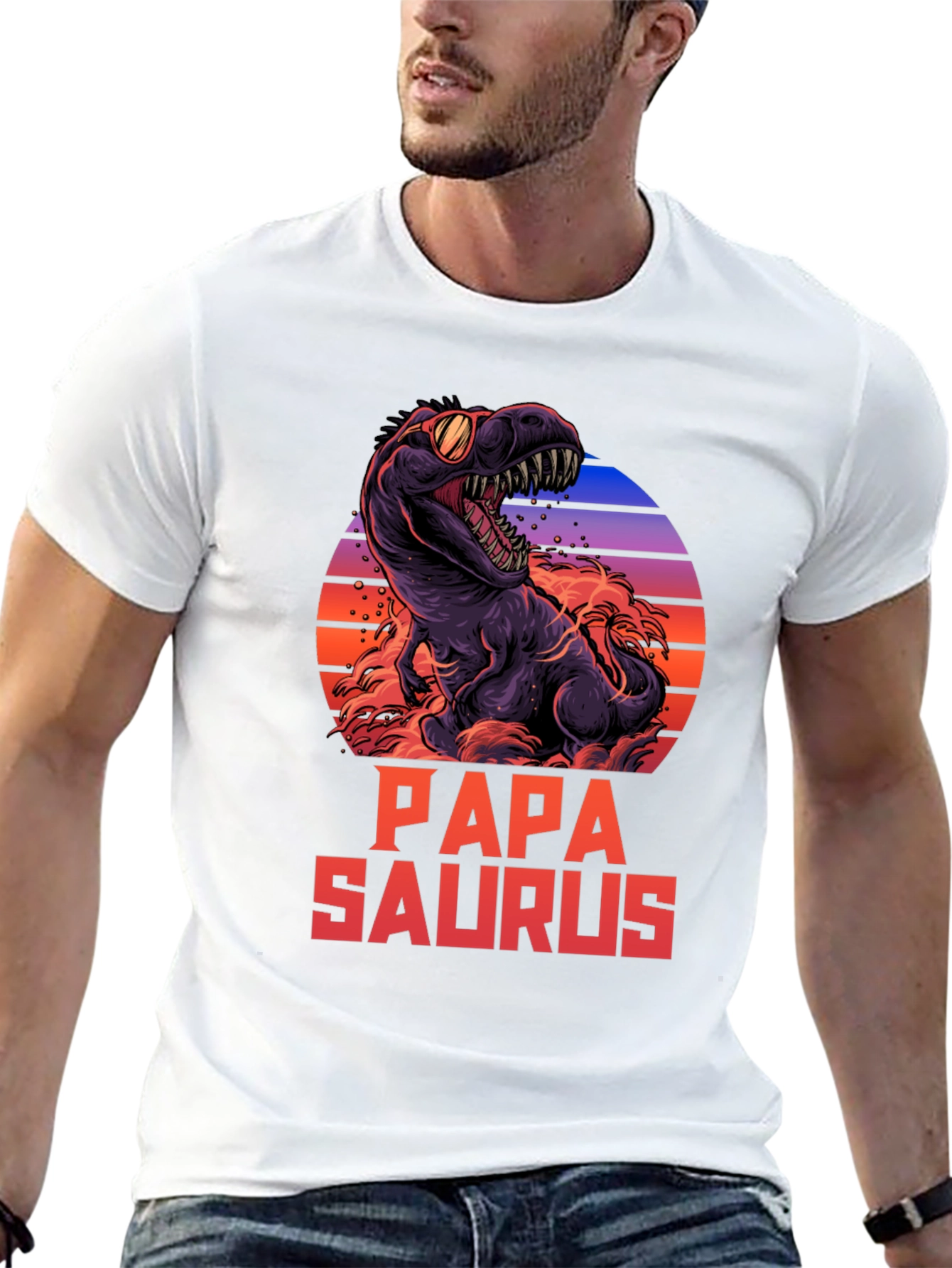 Papa Saurus T-Shirt Dinosaur Dad Tee