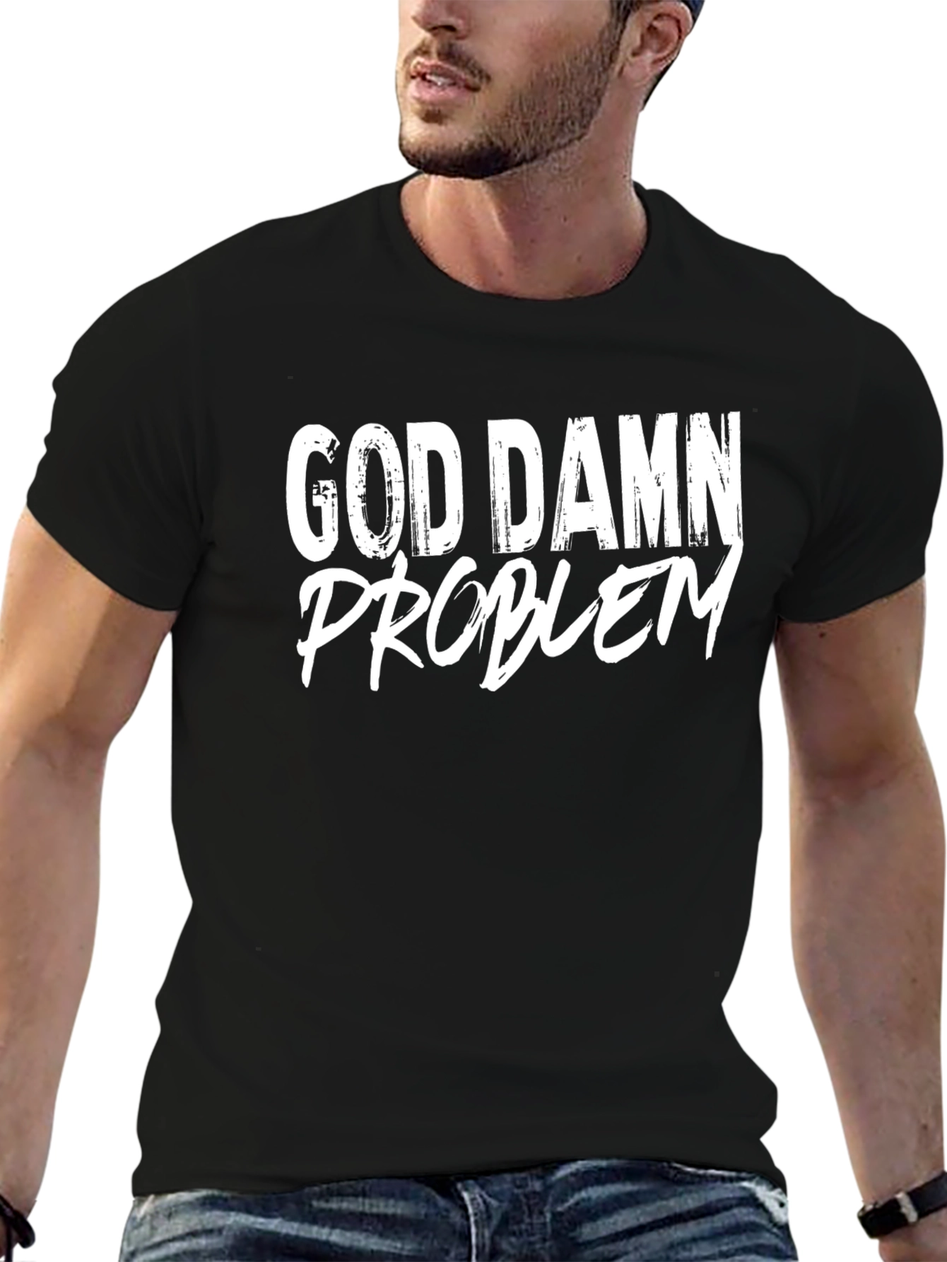 God Damn Problem T-Shirt - Black Crew Neck Tee
