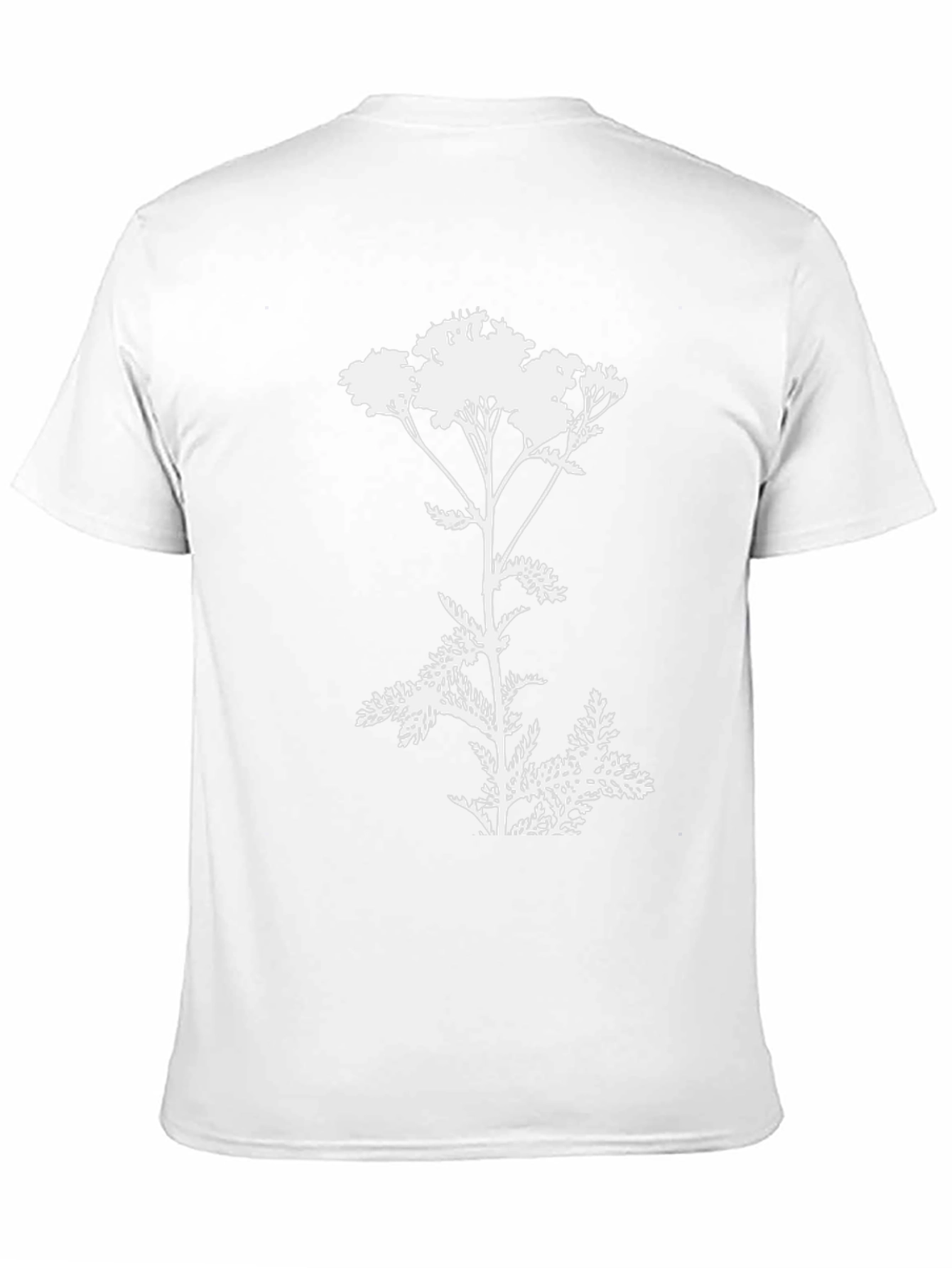 Botanical Yarrow T-Shirt: Black Cotton Graphic Tee