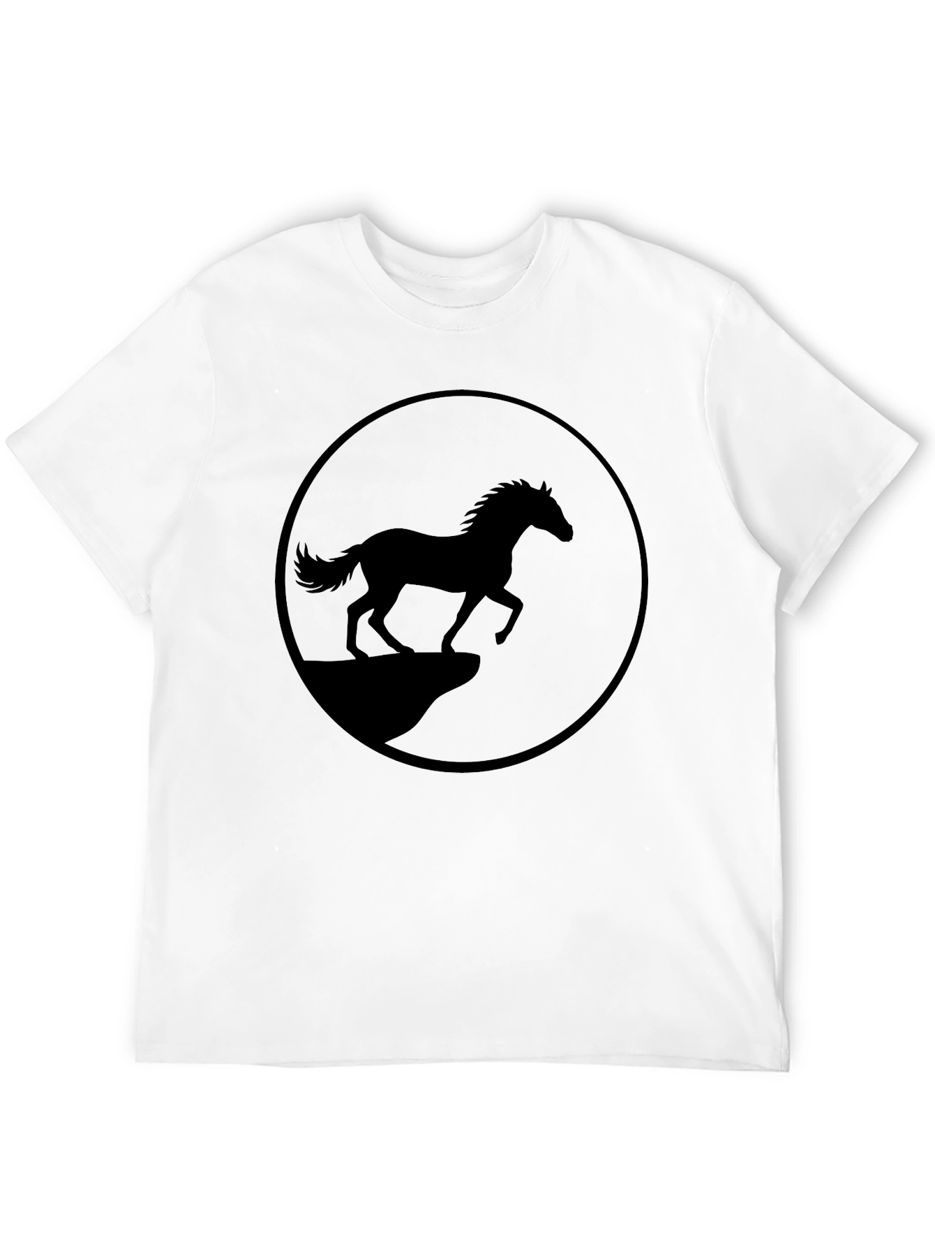 Black Horse Graphic Tee - Mens Casual Style