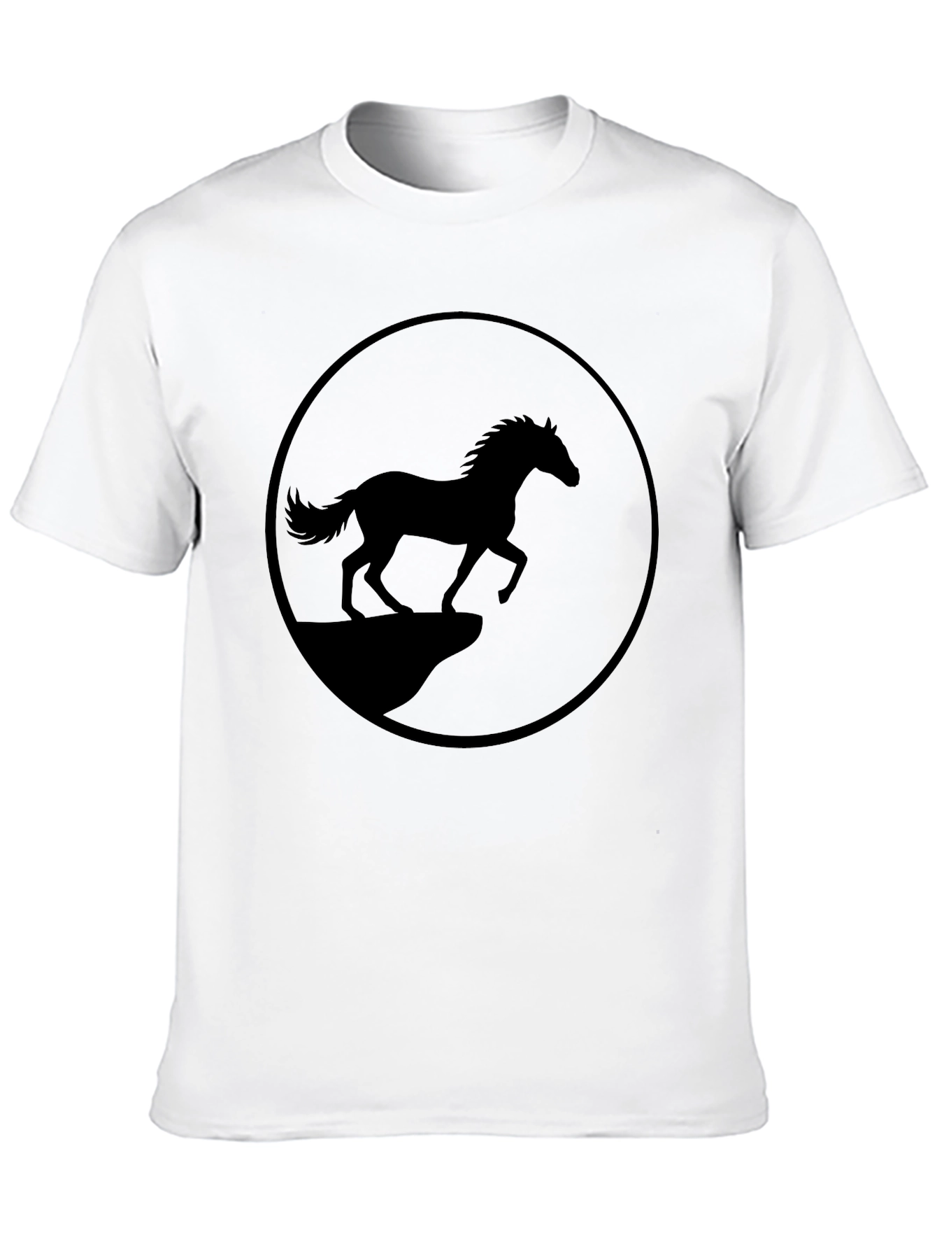 Black Horse Graphic Tee - Mens Casual Style