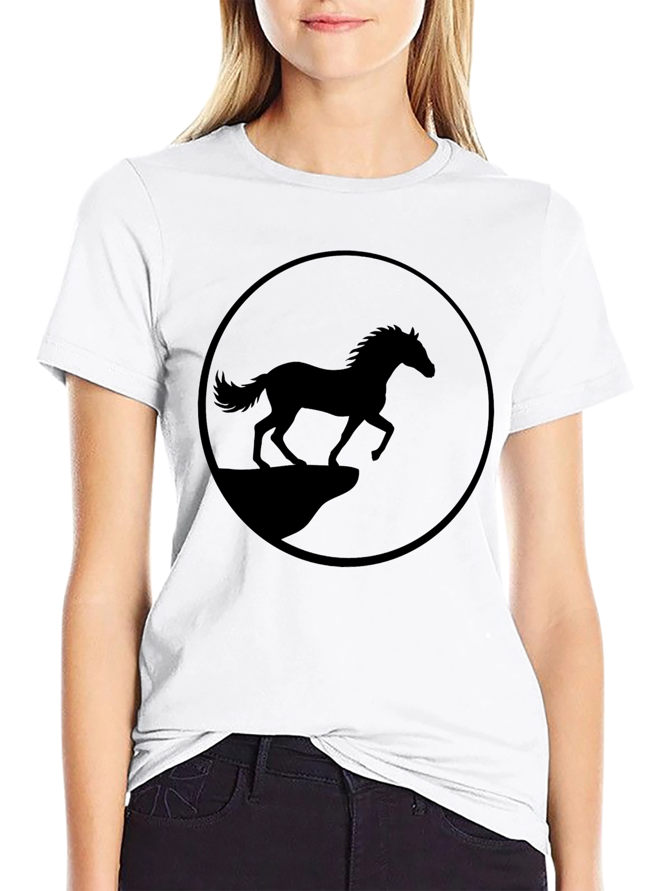 Black Horse Graphic Tee - Mens Casual Style