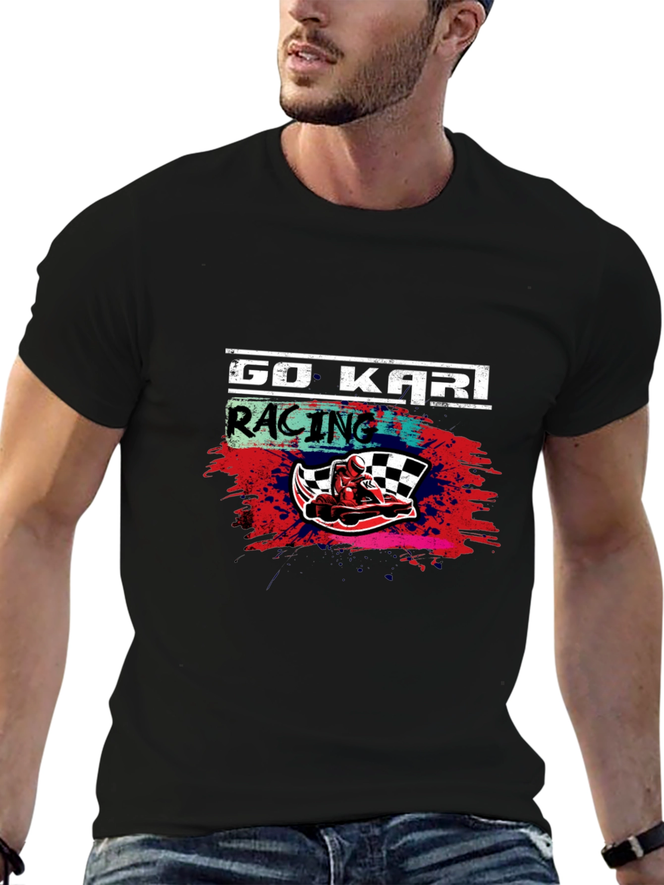 Go Kart Racing Graphic Tee - Black
