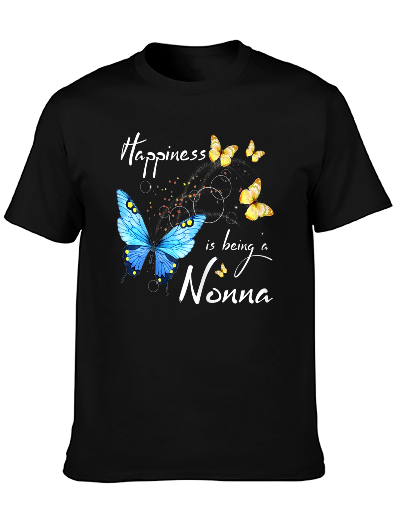 Happiness Nonna Butterfly Graphic T-Shirt