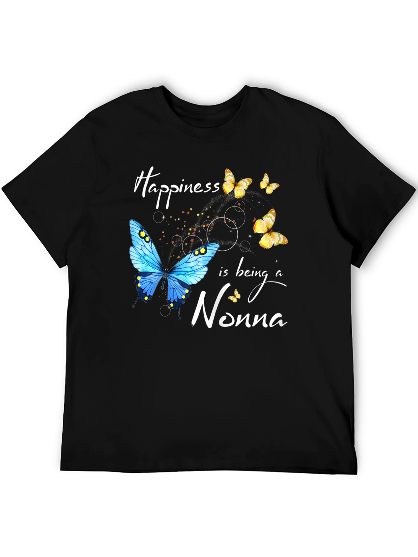 Happiness Nonna Butterfly Graphic T-Shirt