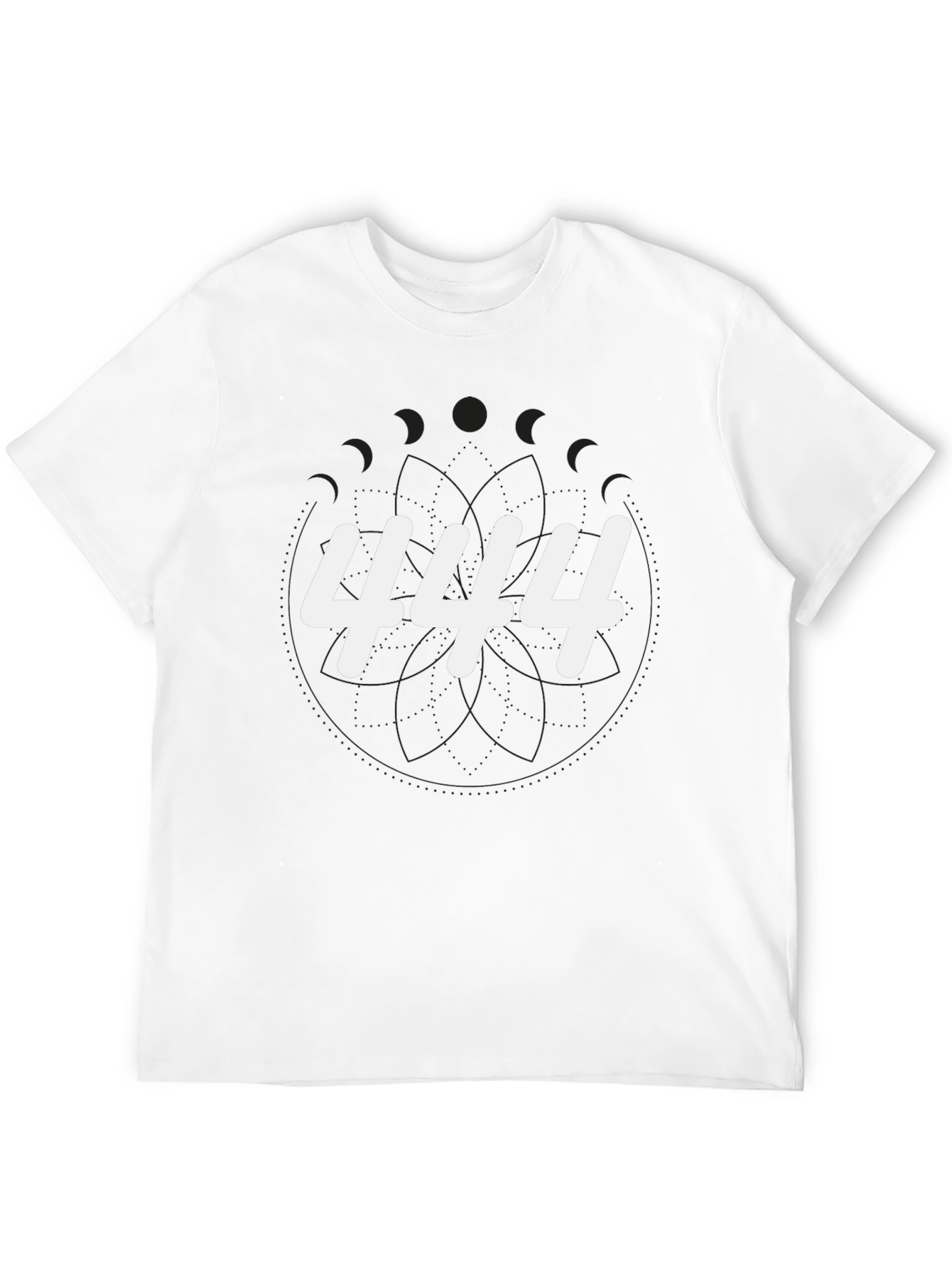444 Graphic Print Black T-Shirt
