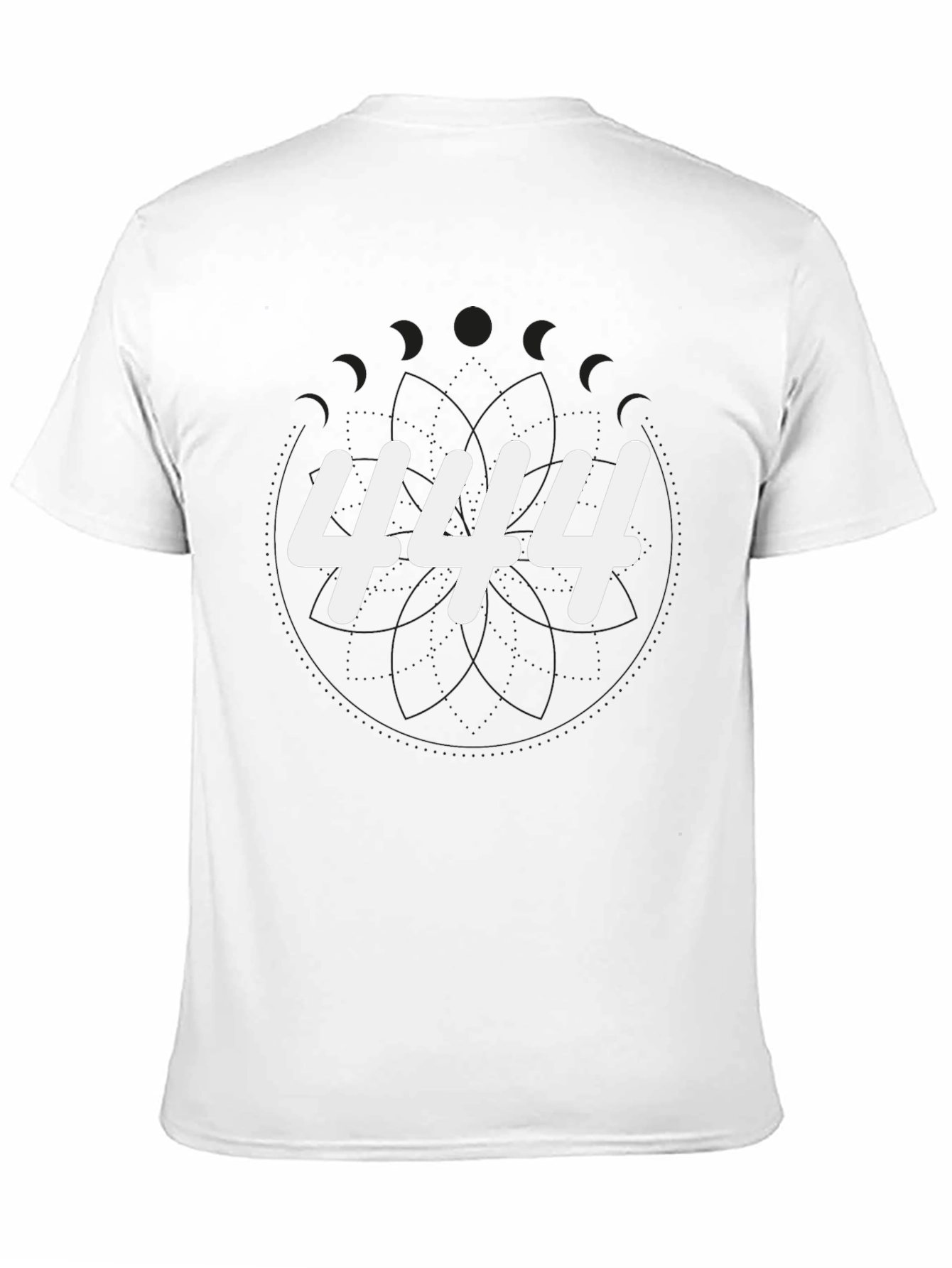 444 Graphic Print Black T-Shirt