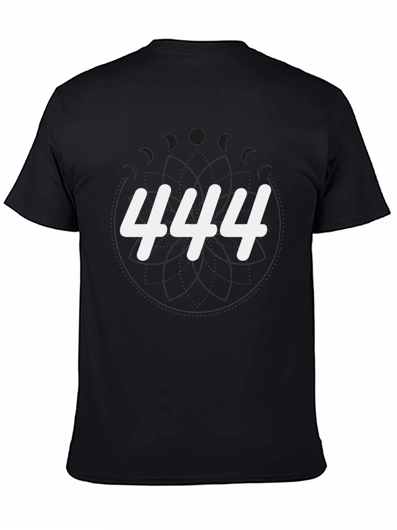 444 Graphic Print Black T-Shirt