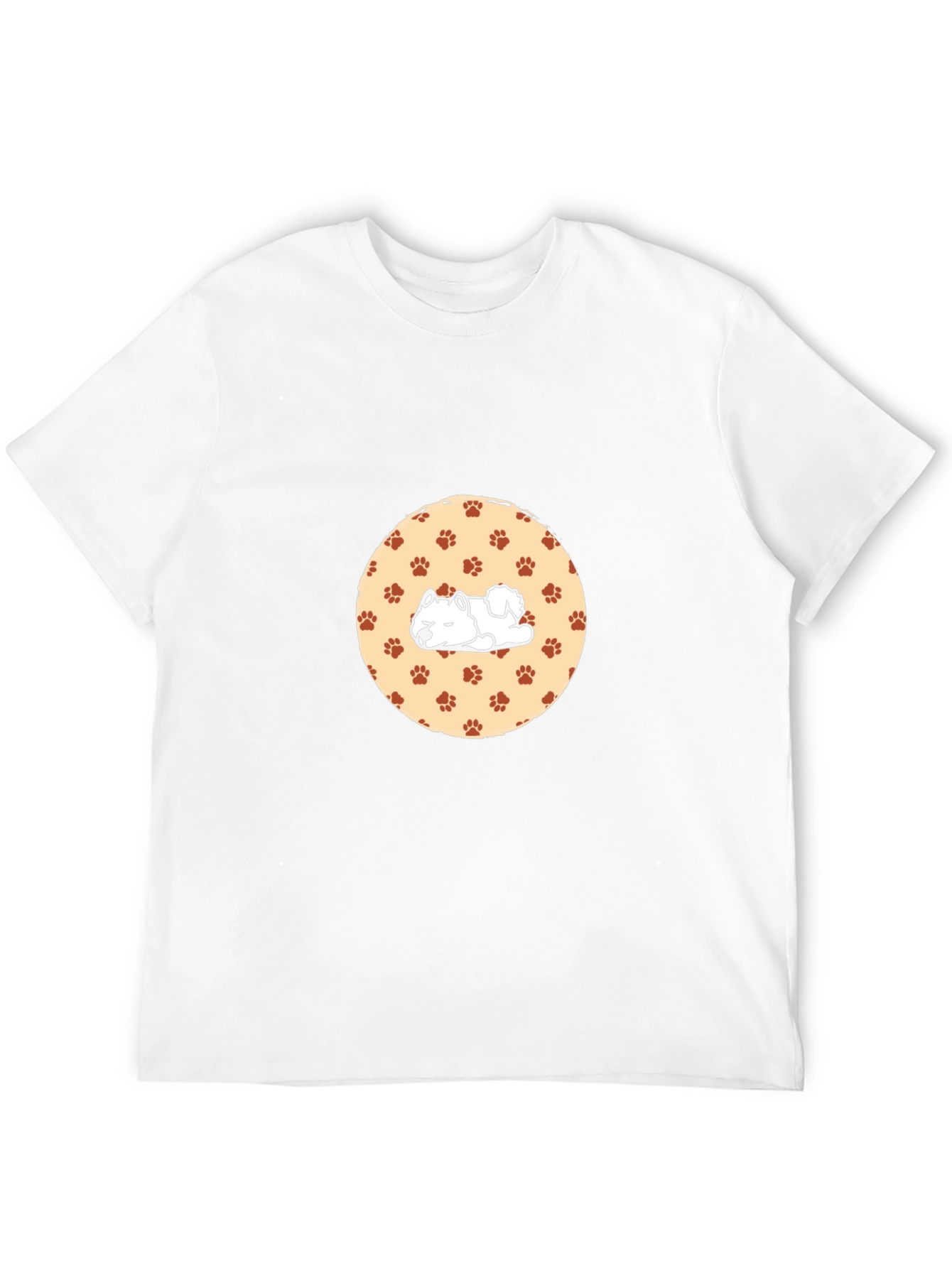 Cute Dog Paw Print Black T-Shirt
