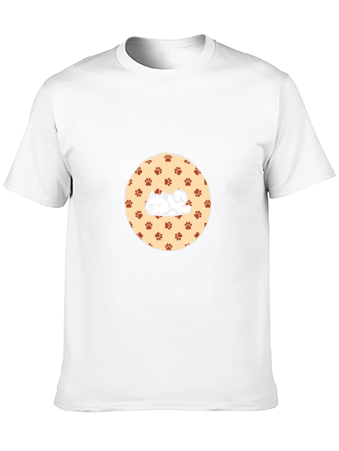 Cute Dog Paw Print Black T-Shirt