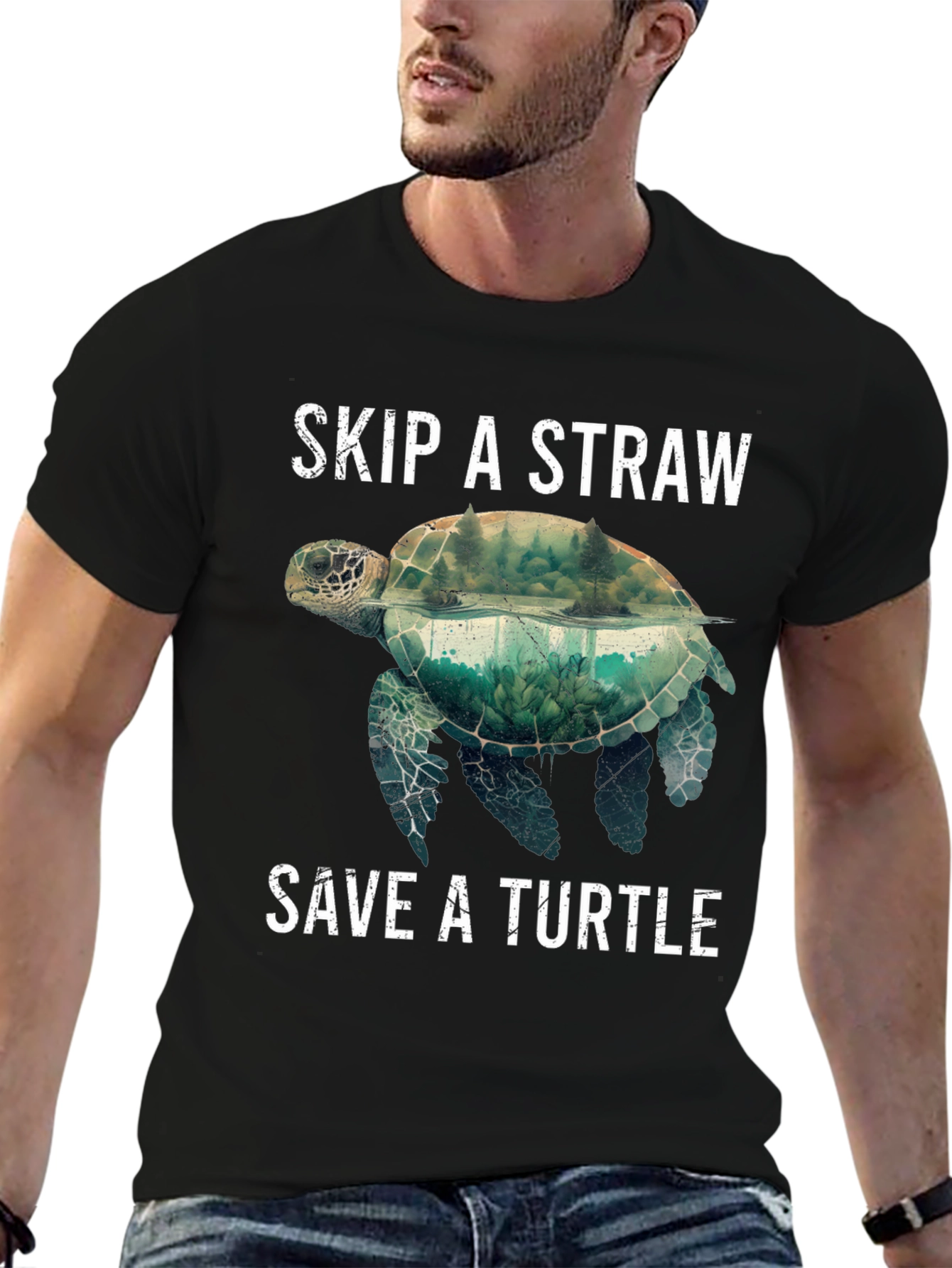 Skip A Straw Save A Turtle Graphic Tee