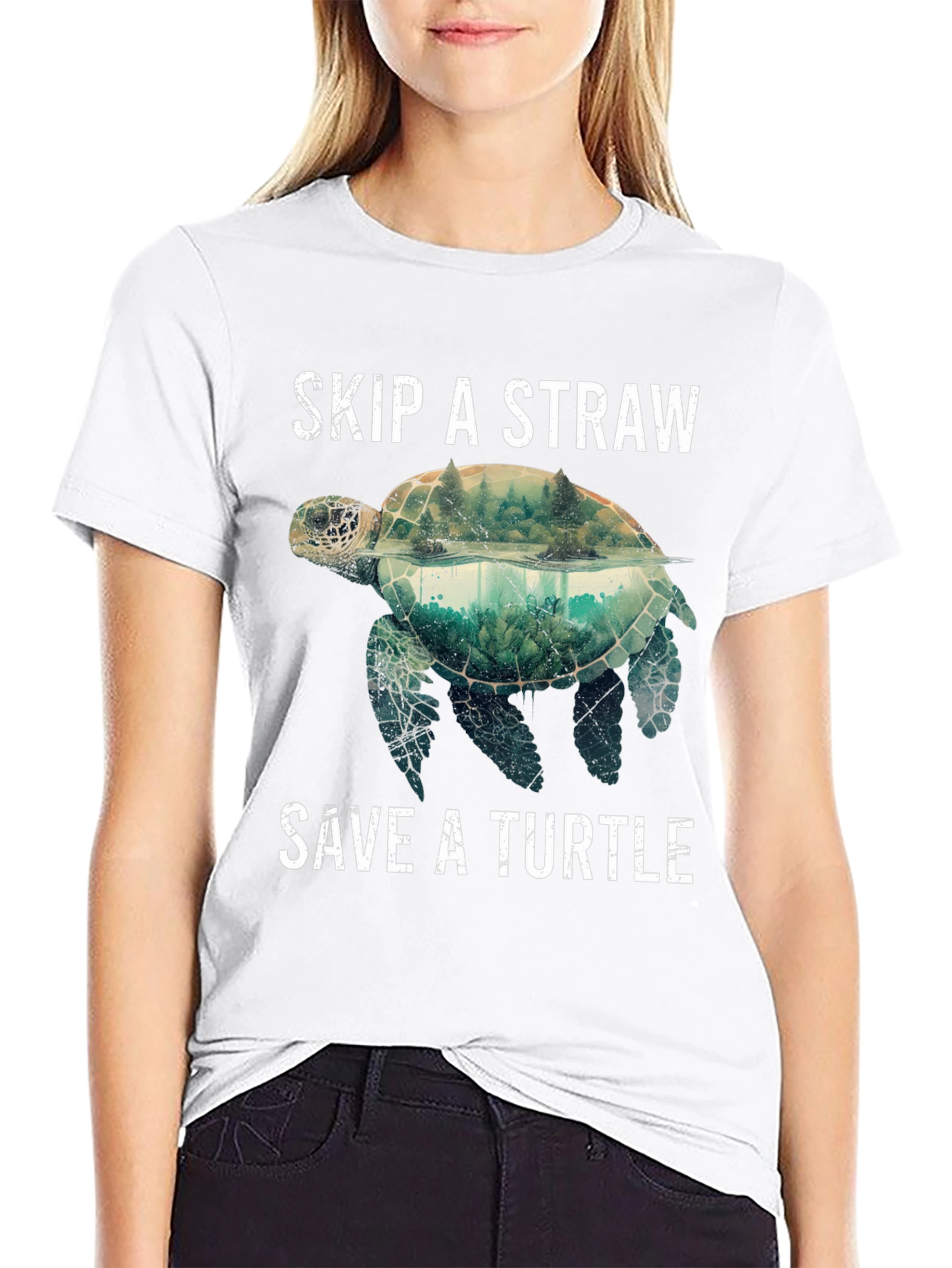 Skip A Straw Save A Turtle Graphic Tee