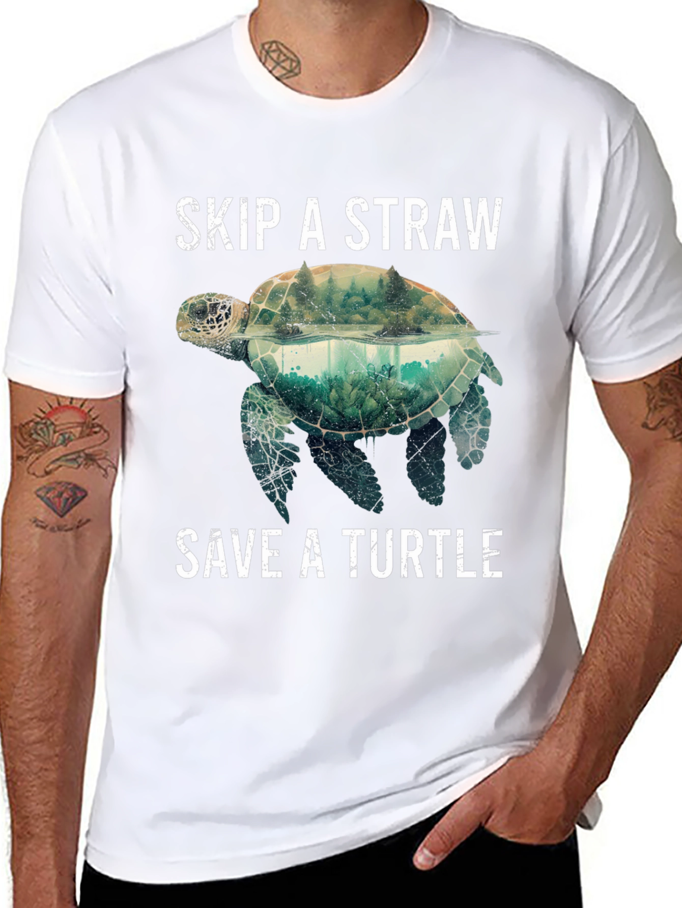 Skip A Straw Save A Turtle Graphic Tee