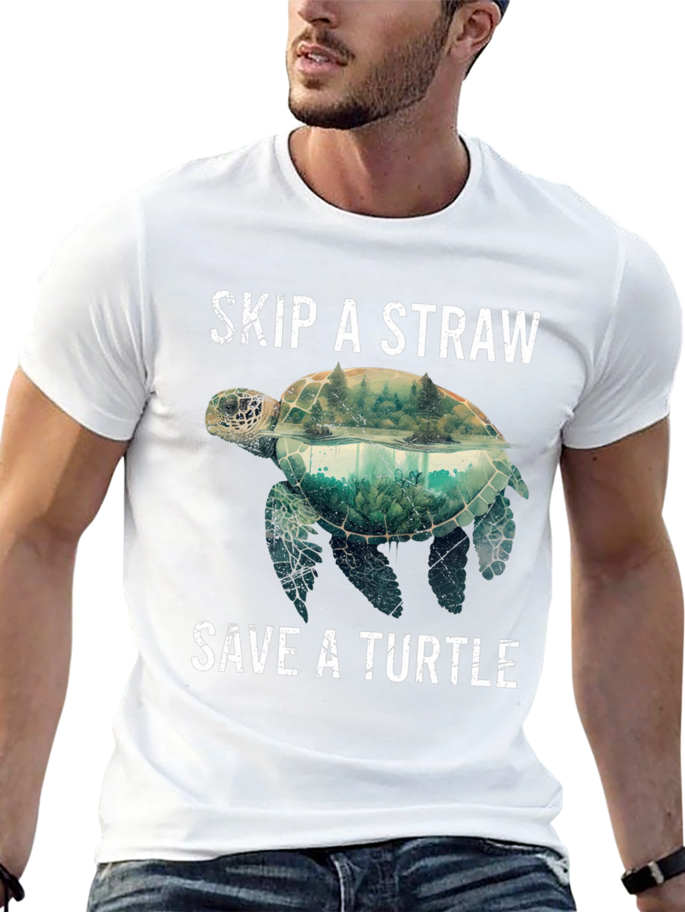Skip A Straw Save A Turtle Graphic Tee