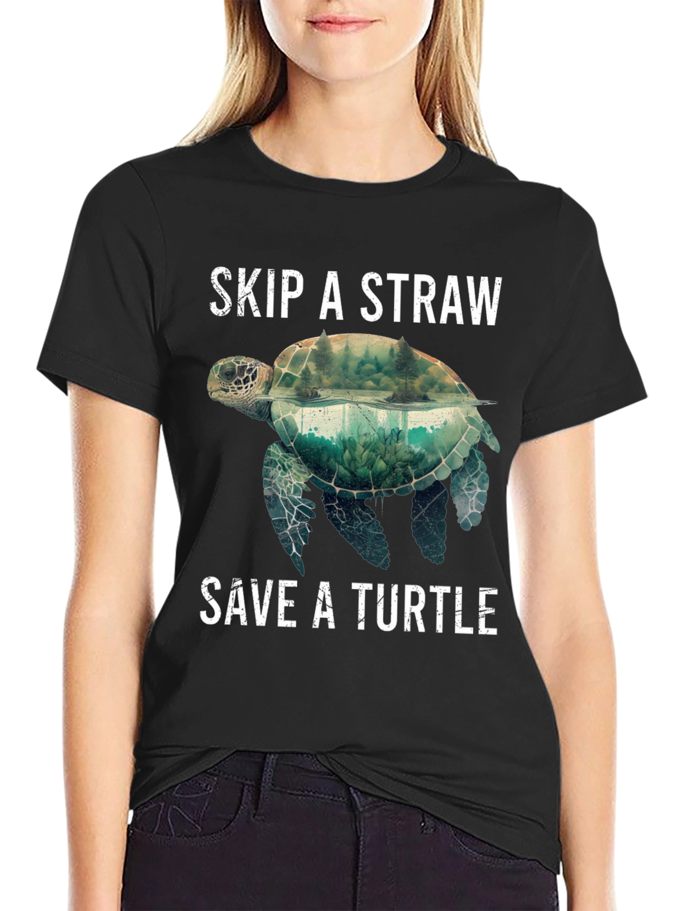Skip A Straw Save A Turtle Graphic Tee