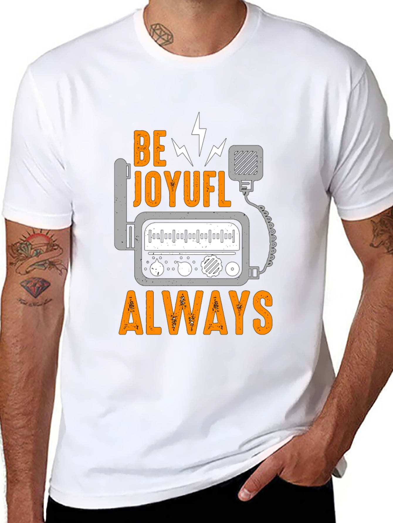 Be Joyful Always T-Shirt - Ham Radio Design