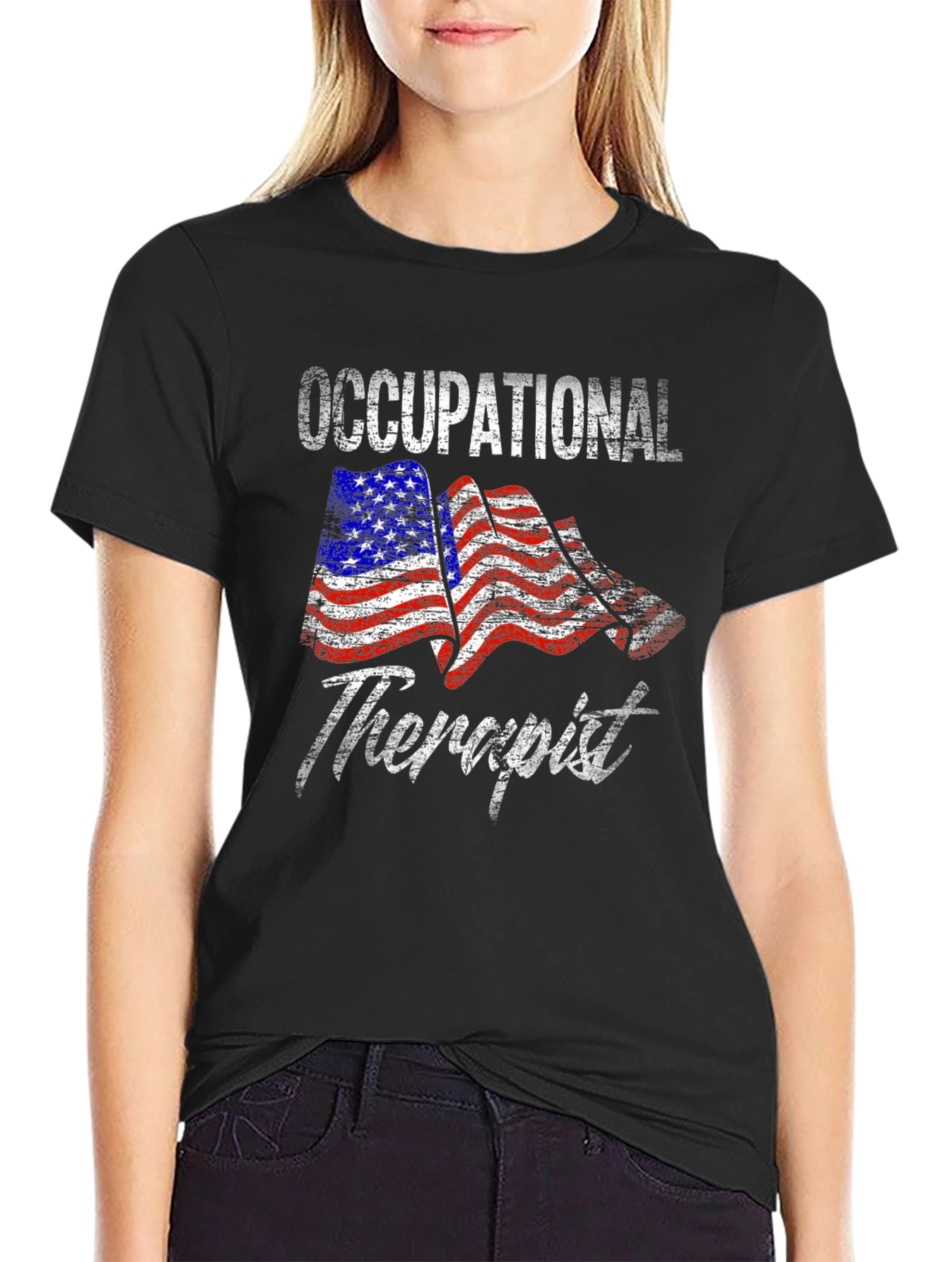 Occupational Therapist American Flag Graphic Tee