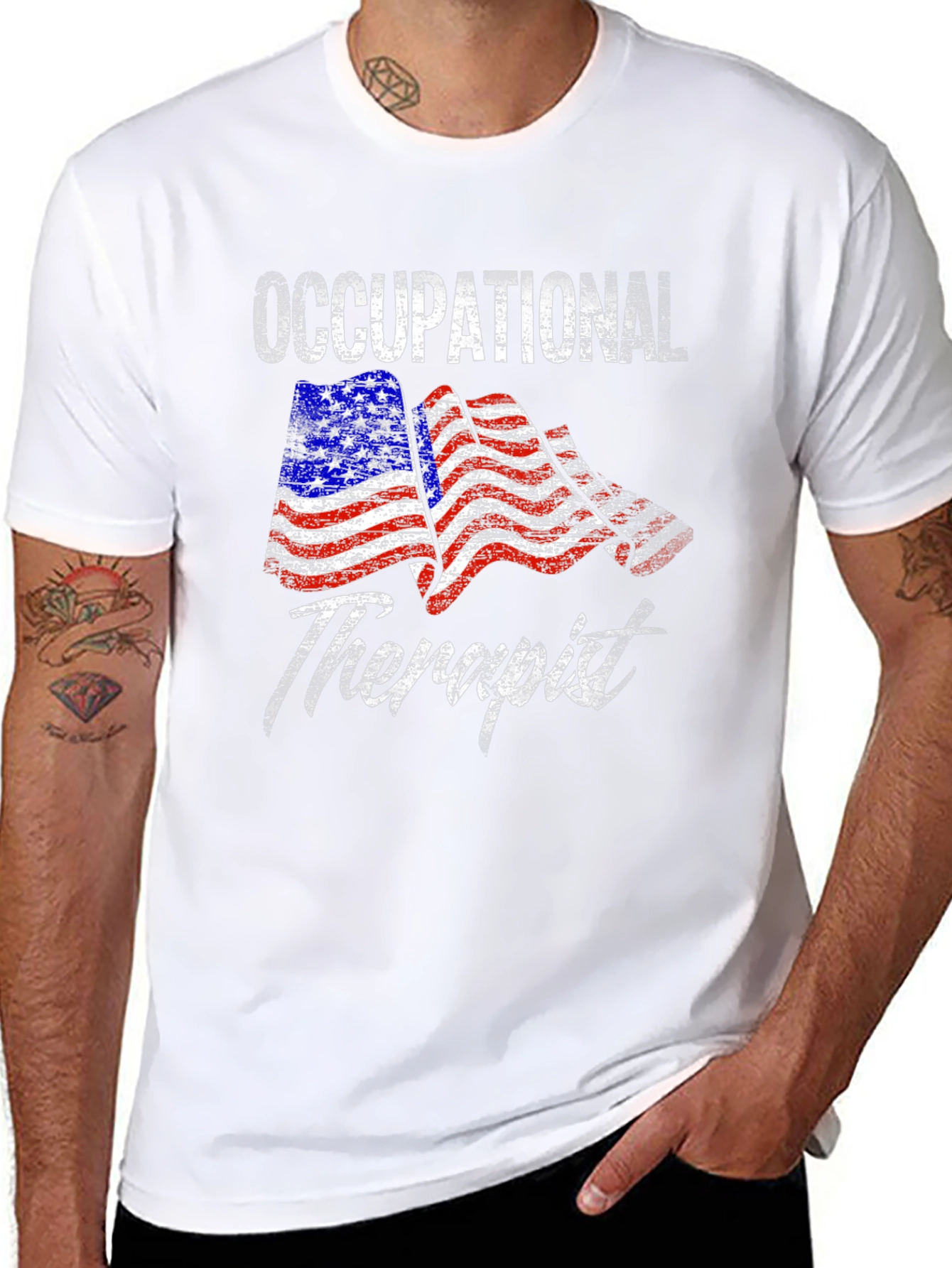 Occupational Therapist American Flag Graphic Tee