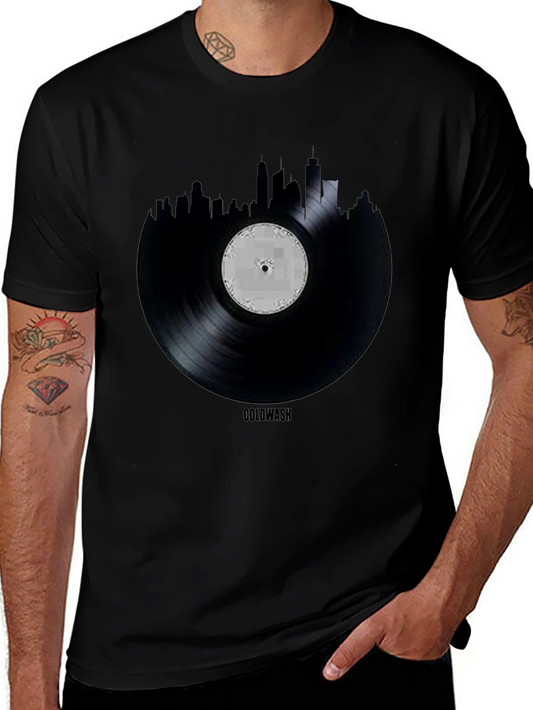 Coldwash Vinyl Record Skyline Graphic Tee
