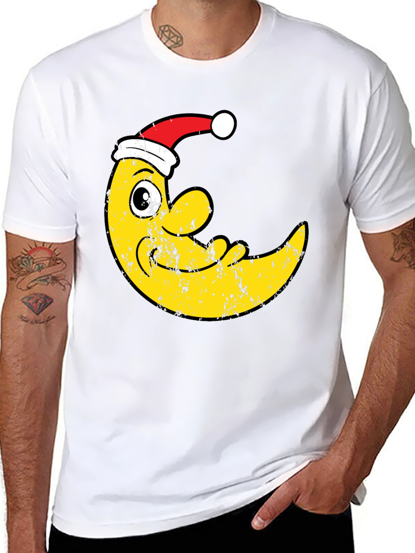 Festive Moon T-Shirt - Holiday Crescent Tee