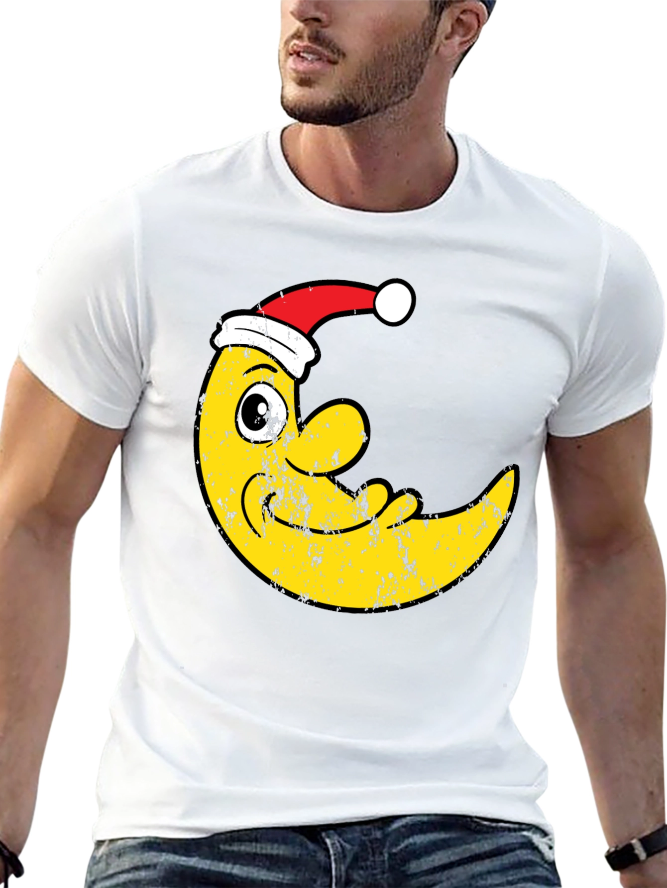 Festive Moon T-Shirt - Holiday Crescent Tee