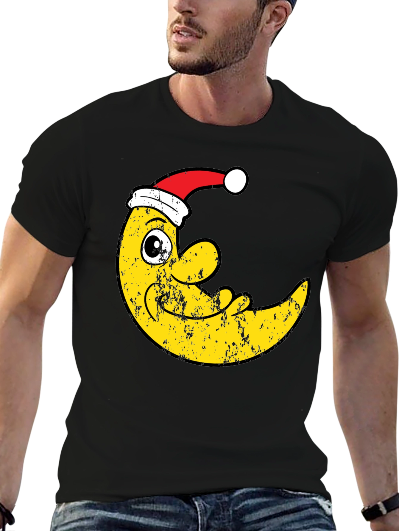 Festive Moon T-Shirt - Holiday Crescent Tee