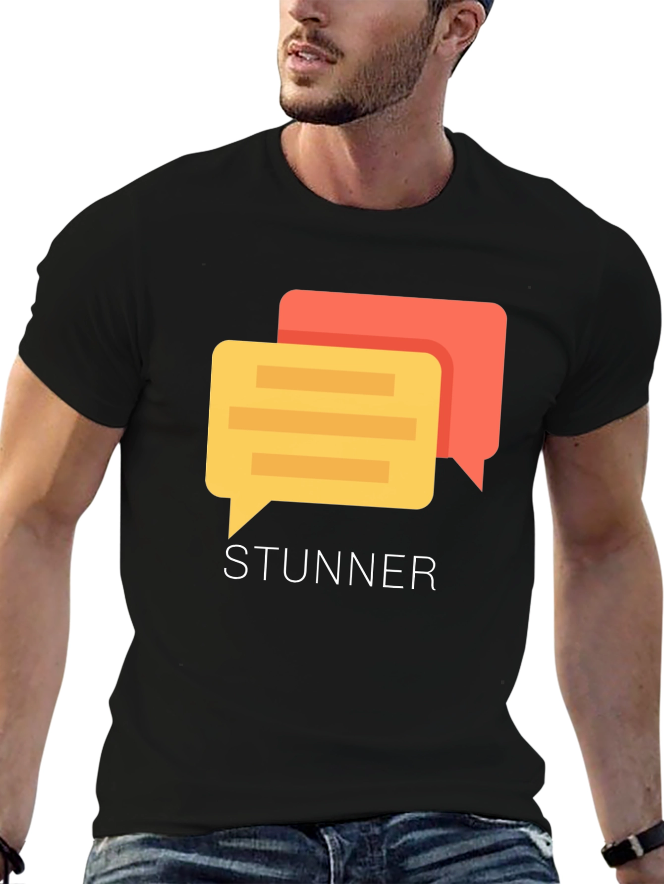 Stunner Chat Bubble Graphic T-Shirt - Modern Style