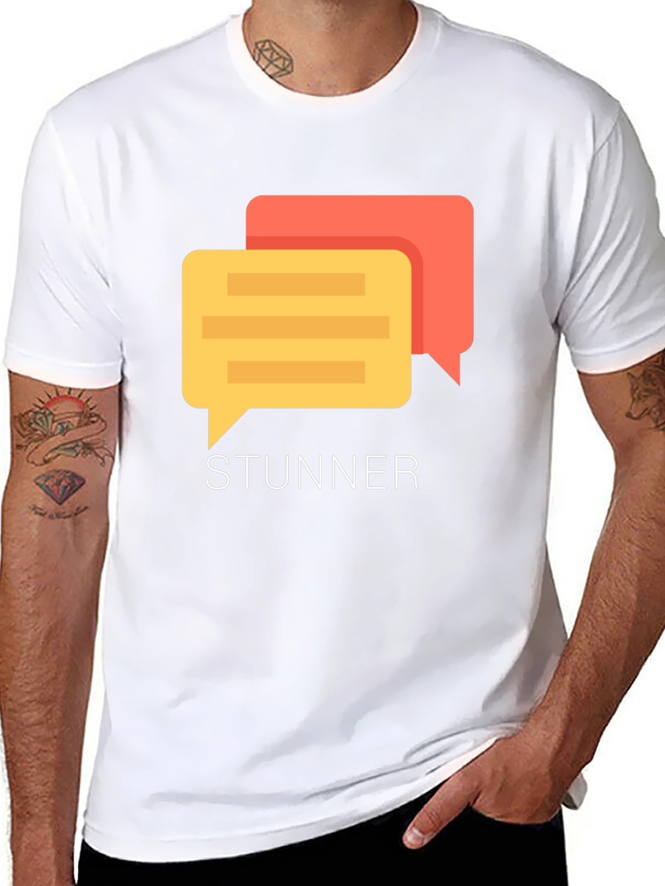 Stunner Chat Bubble Graphic T-Shirt - Modern Style