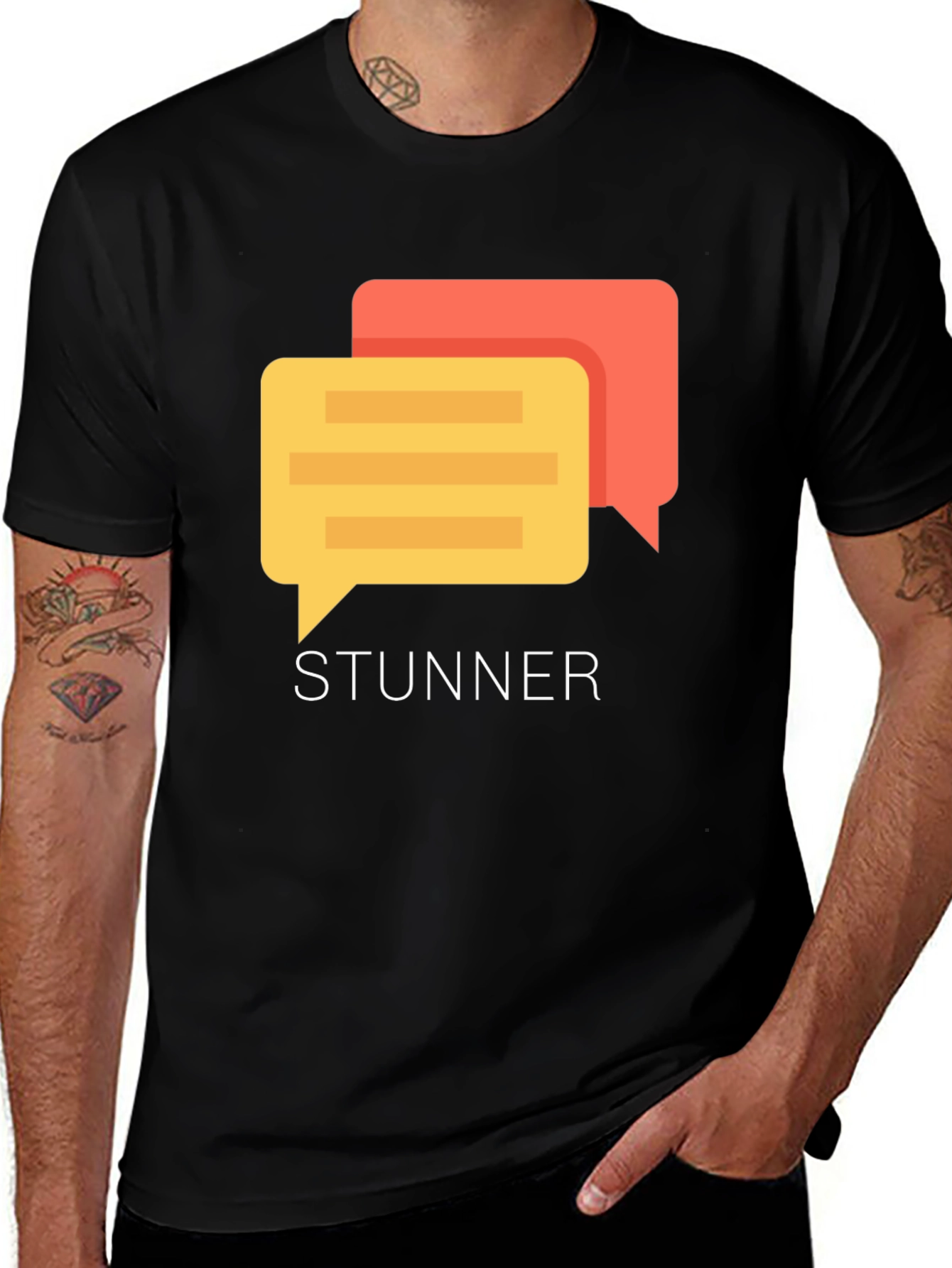 Stunner Chat Bubble Graphic T-Shirt - Modern Style
