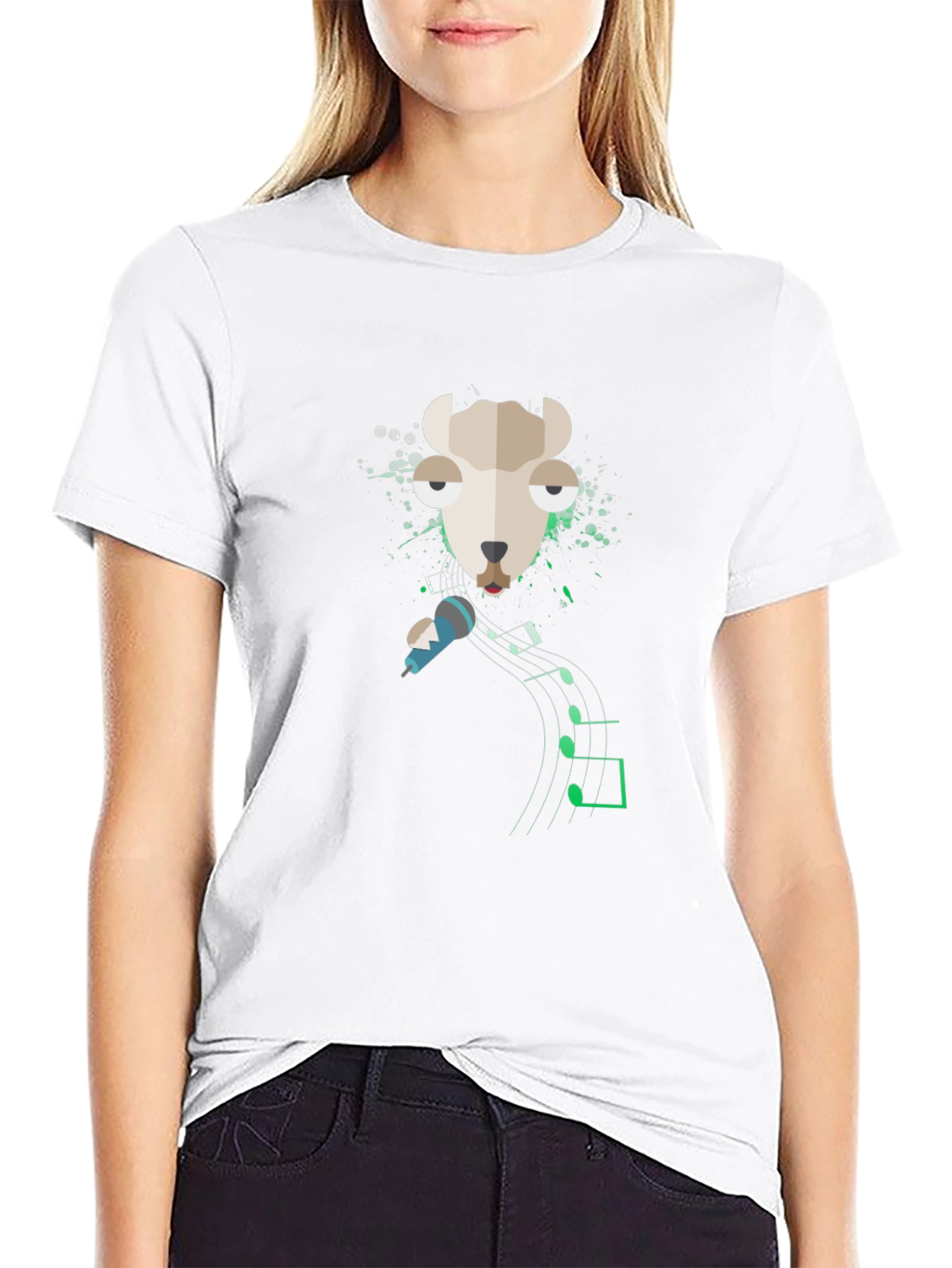 Singing Llama Graphic Tee - Cool Musical Design
