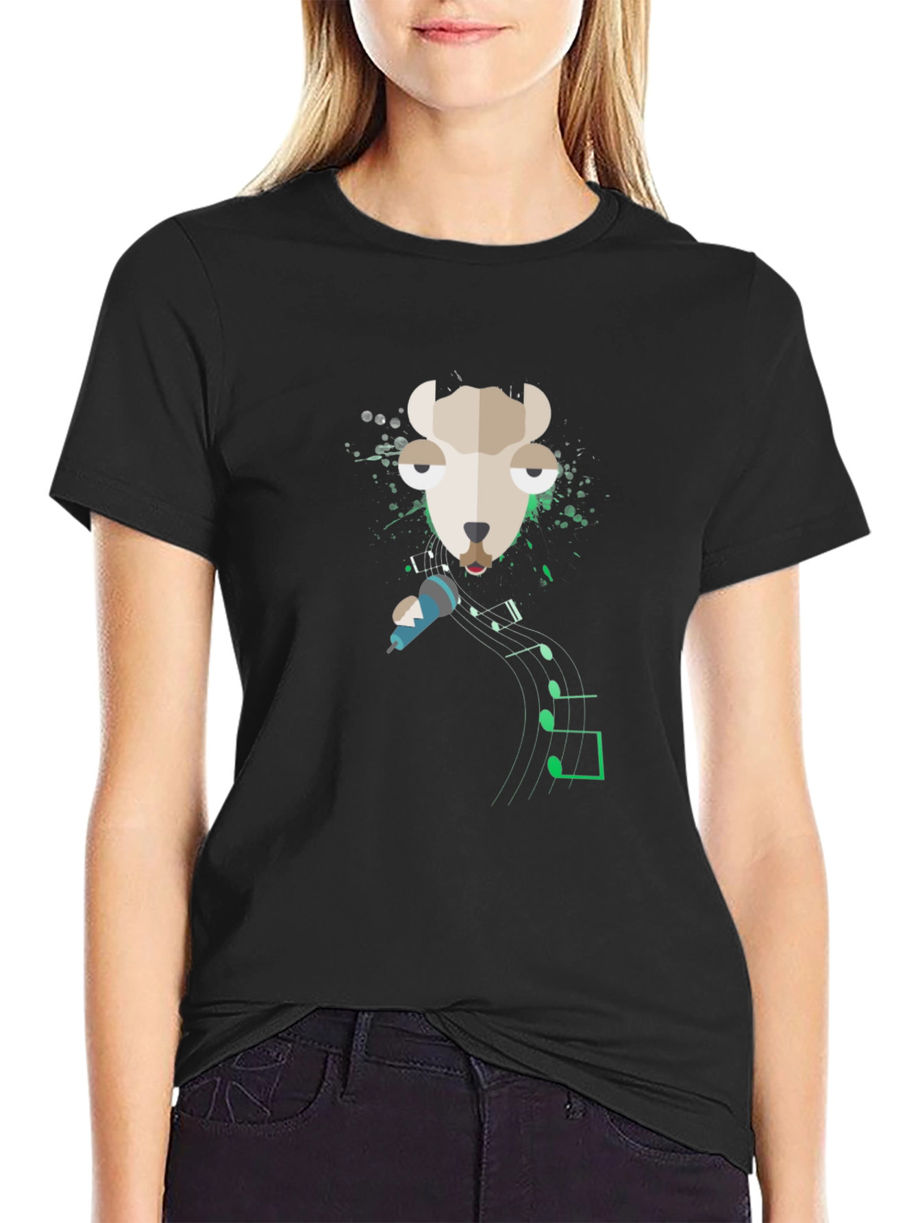 Singing Llama Graphic Tee - Cool Musical Design