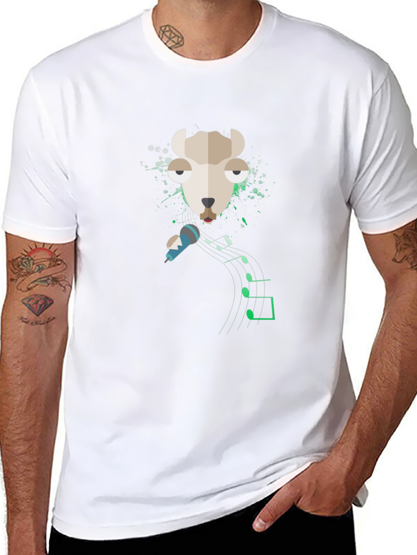 Singing Llama Graphic Tee - Cool Musical Design