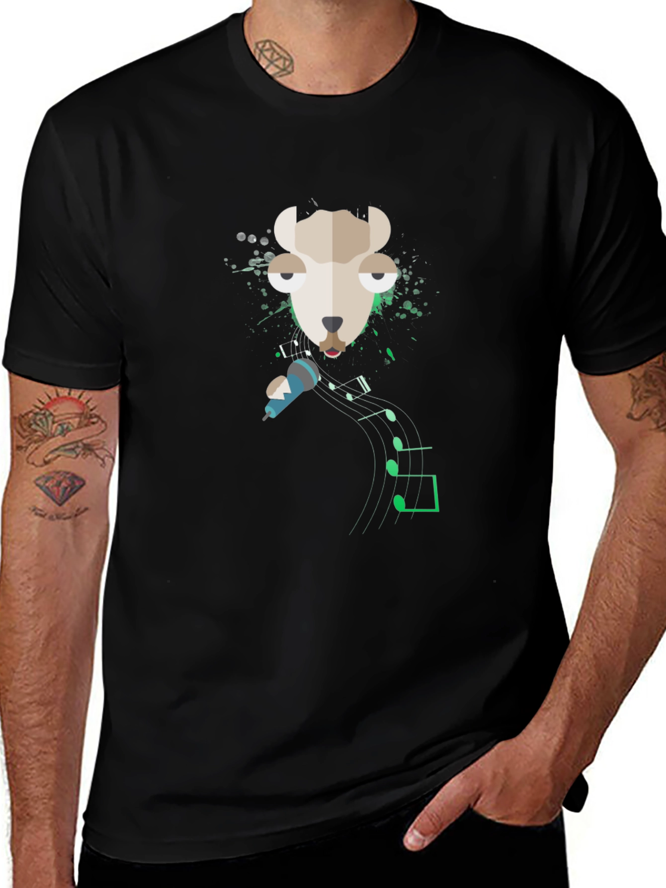 Singing Llama Graphic Tee - Cool Musical Design