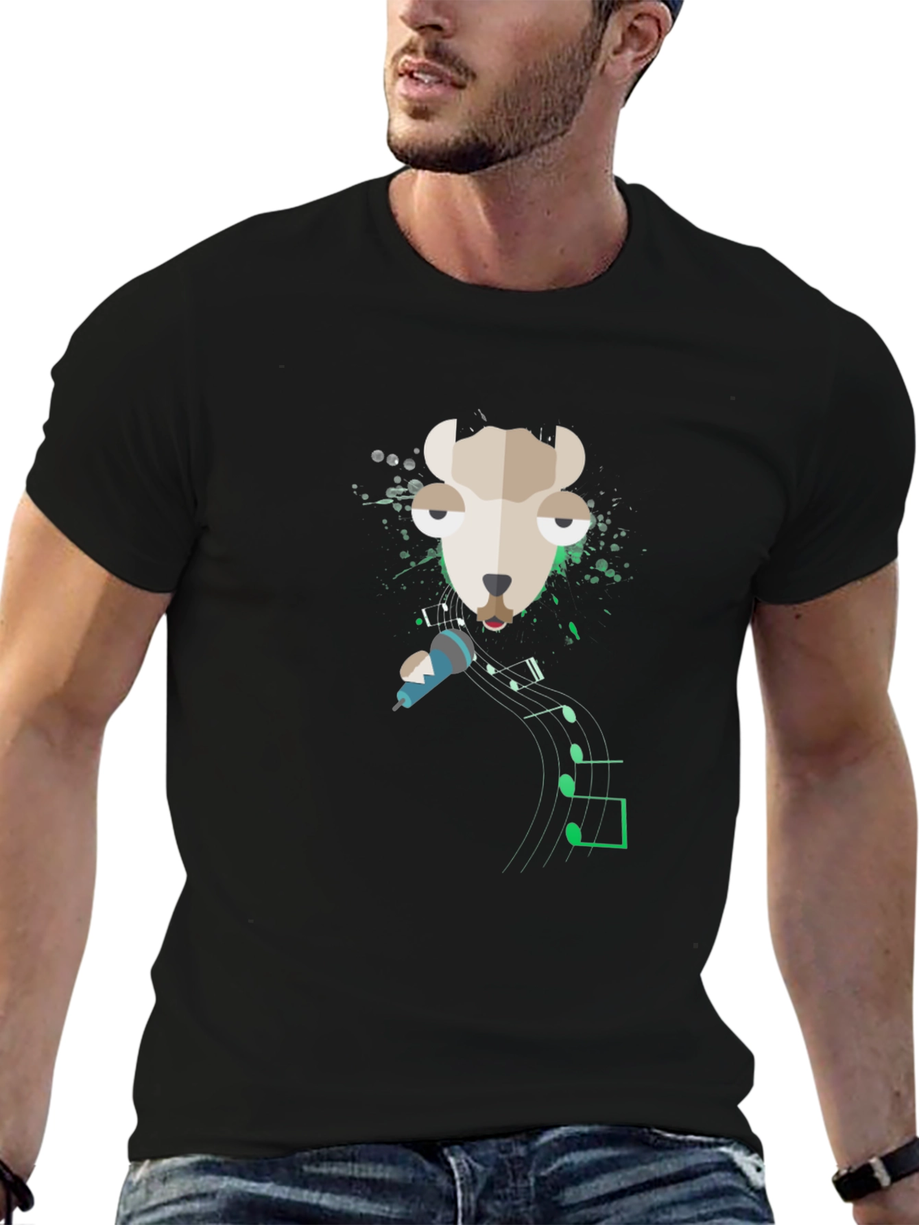 Singing Llama Graphic Tee - Cool Musical Design