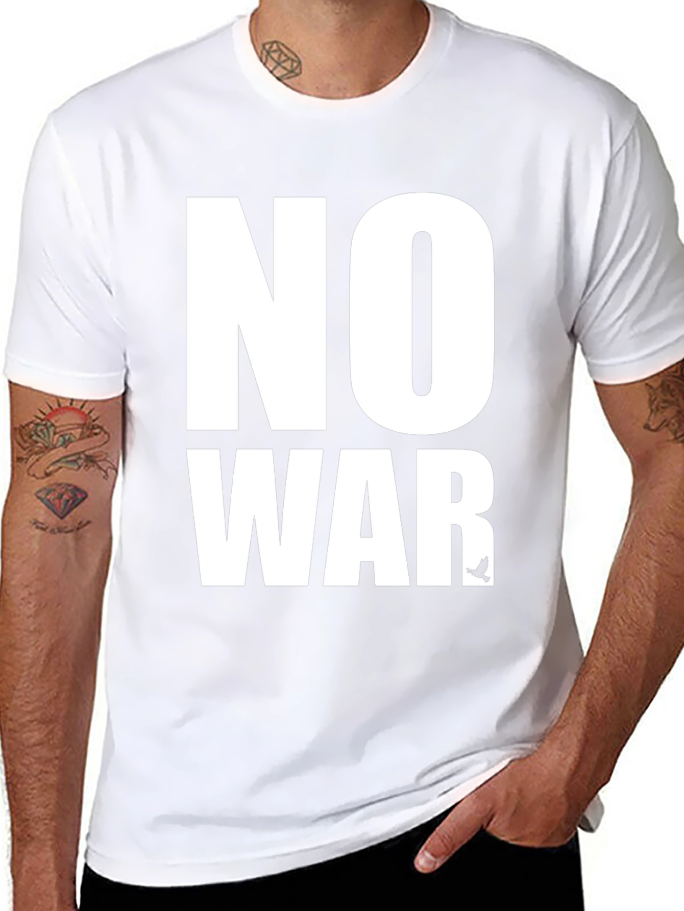 No War Graphic T-Shirt - Peace Dove - Black