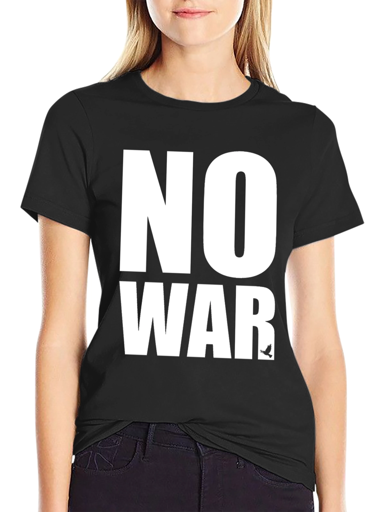 No War Graphic T-Shirt - Peace Dove - Black
