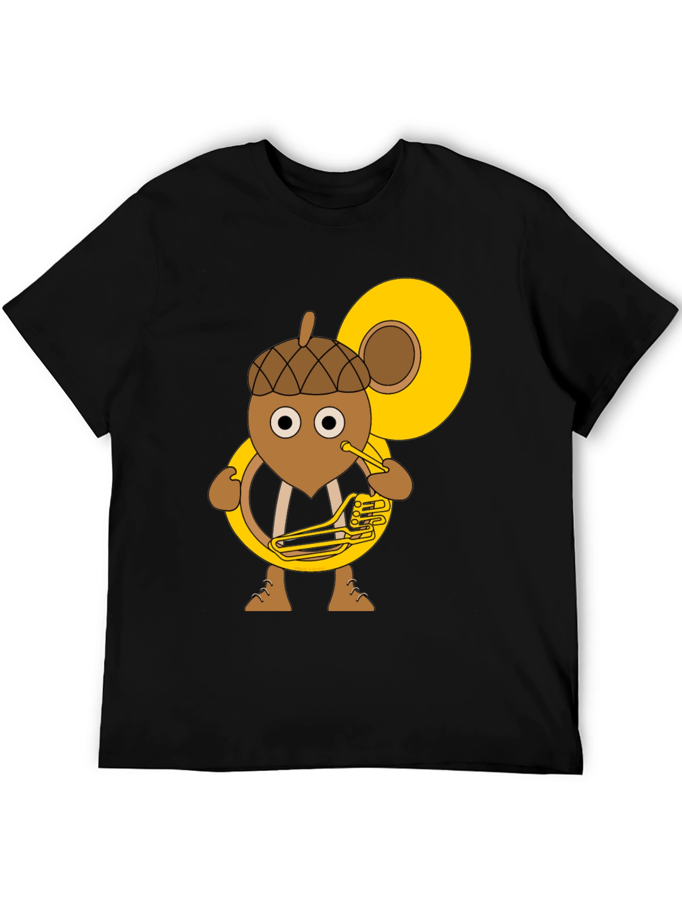 Acorn Tuba Player Black T-Shirt