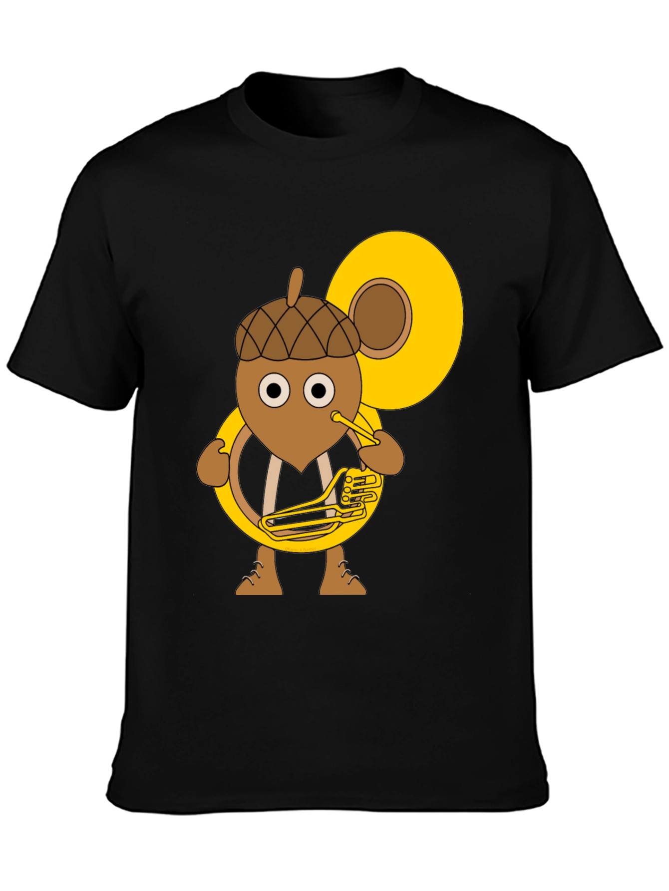 Acorn Tuba Player Black T-Shirt