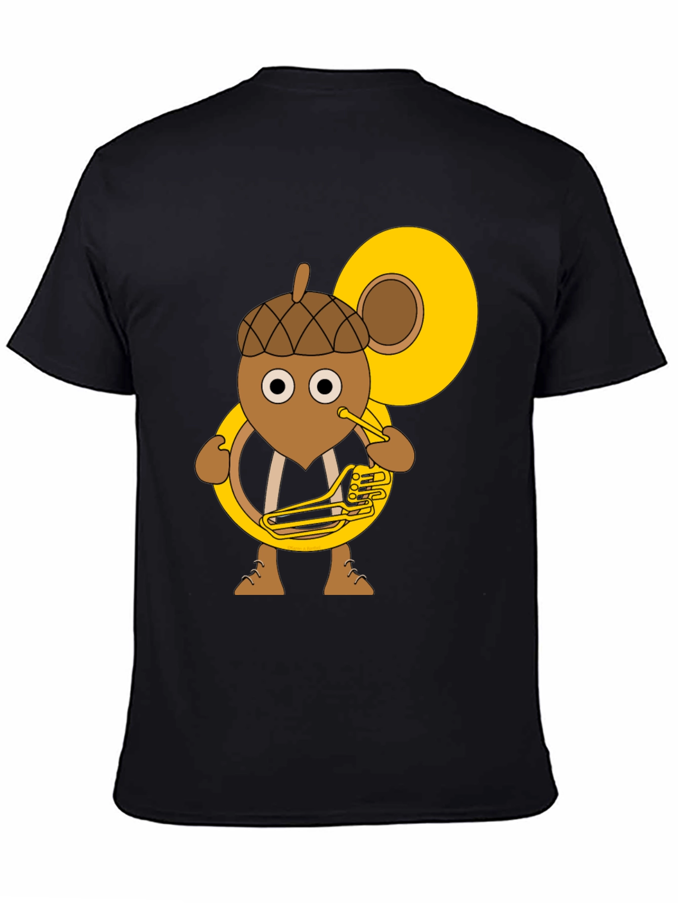 Acorn Tuba Player Black T-Shirt