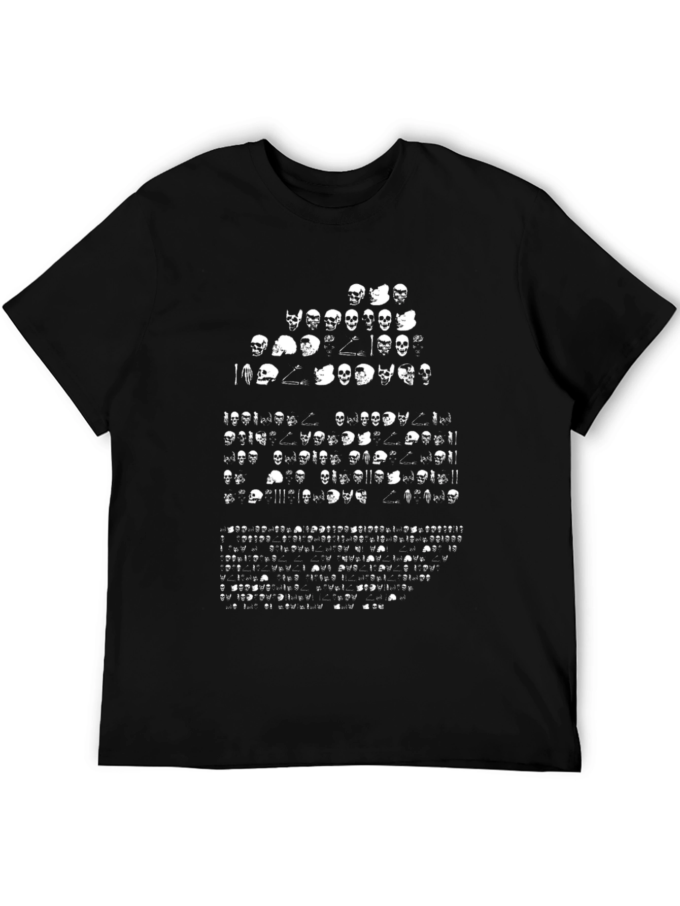 Skull Design Graphic Tee - Black Cotton Casual Shirt
