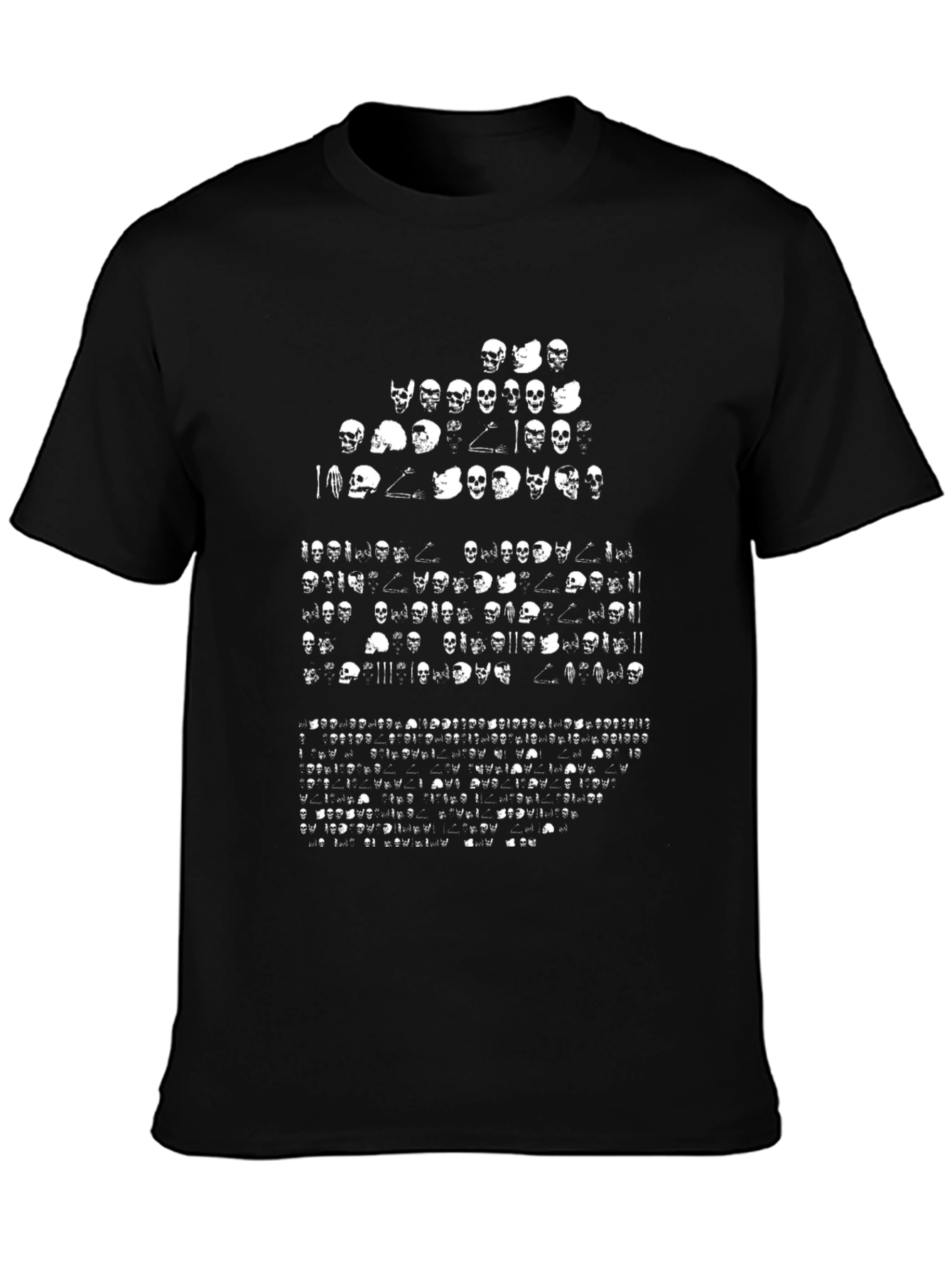 Skull Design Graphic Tee - Black Cotton Casual Shirt