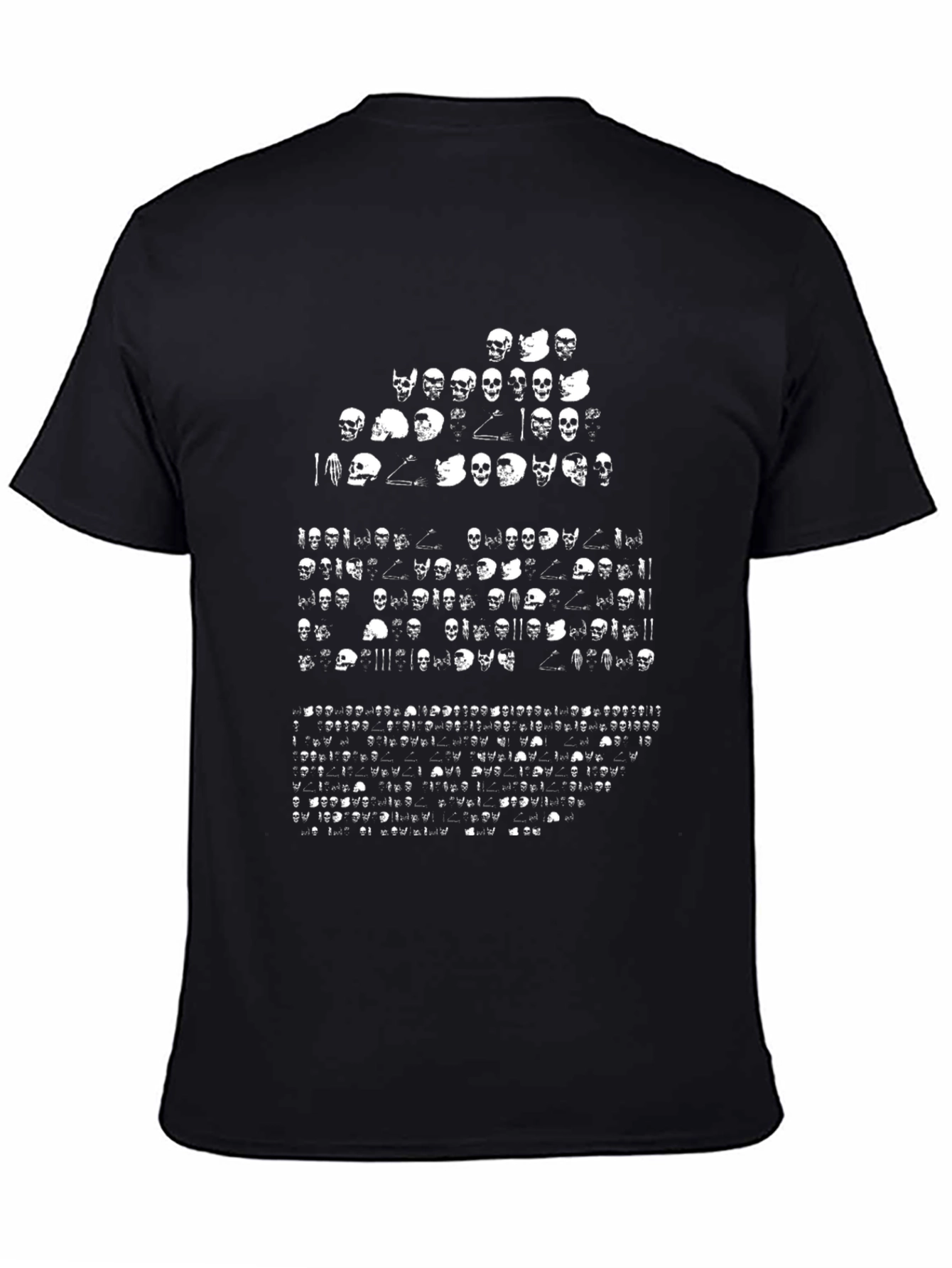 Skull Design Graphic Tee - Black Cotton Casual Shirt